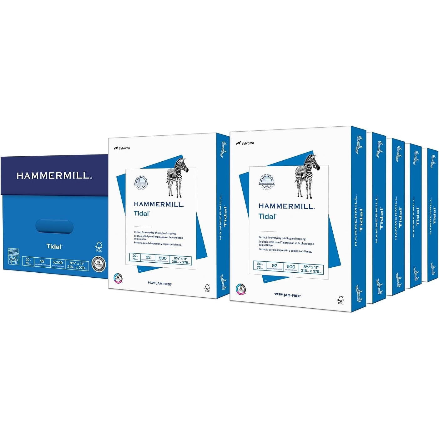 Hammermill Tidal Printer Paper, Multipurpose Copy Paper for Home and Office (White, 8.5 in x 11 in, 5,000 Sheets) 1ioa5