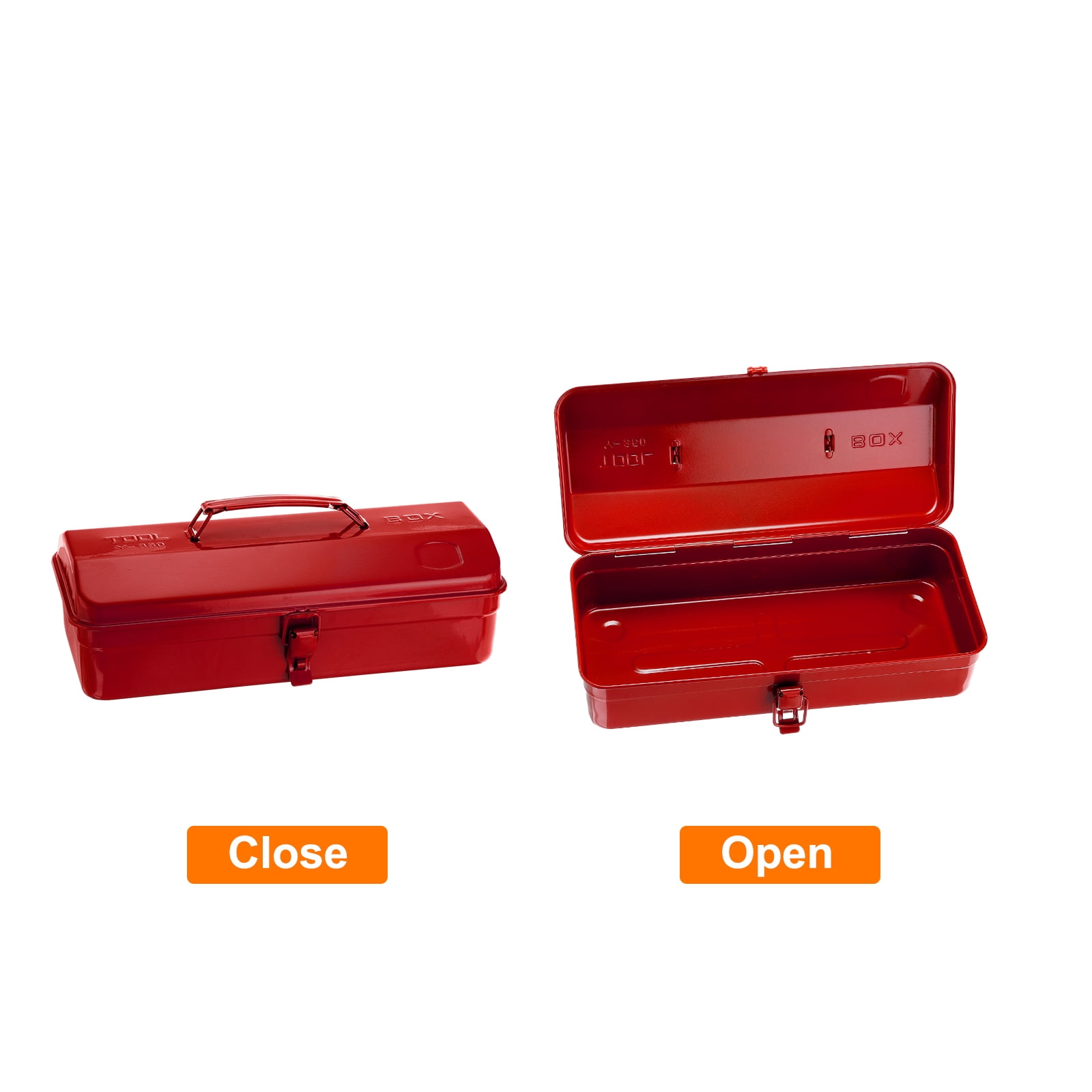 Uxcell Portable Steel Tool Box with Metal Latch Closure (Red, 14.2 in) 0c5wn