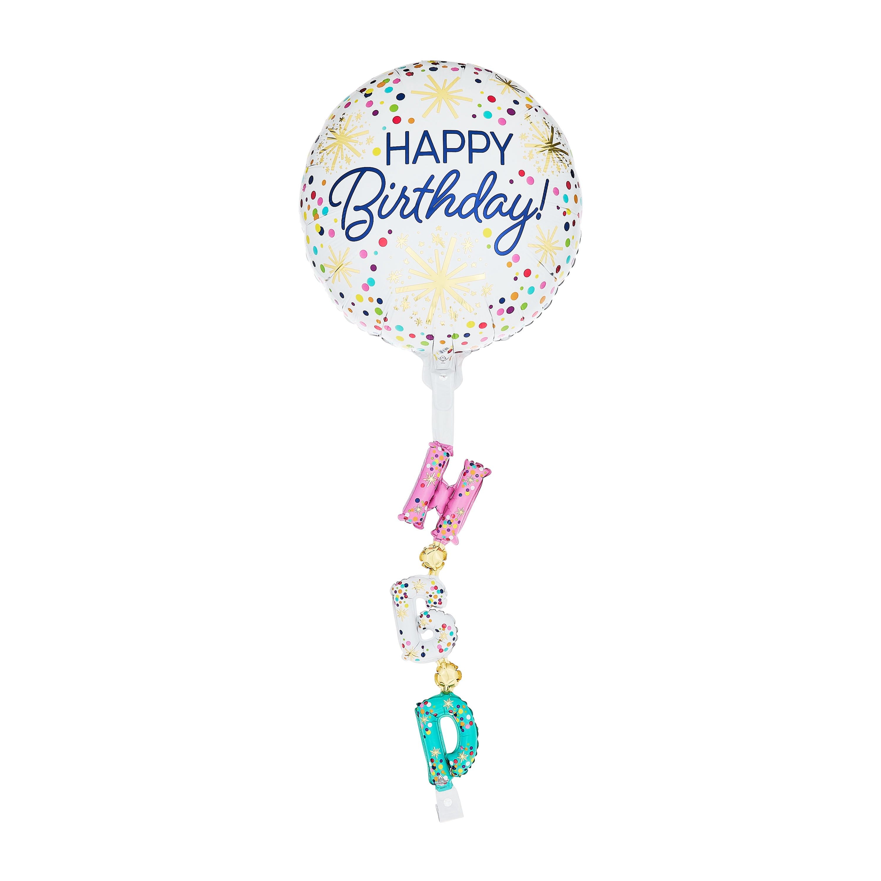 Way To Celebrate Happy Birthday Confetti Balloon with Inflatable Tail (Multicolor, 69 in) e3f5v
