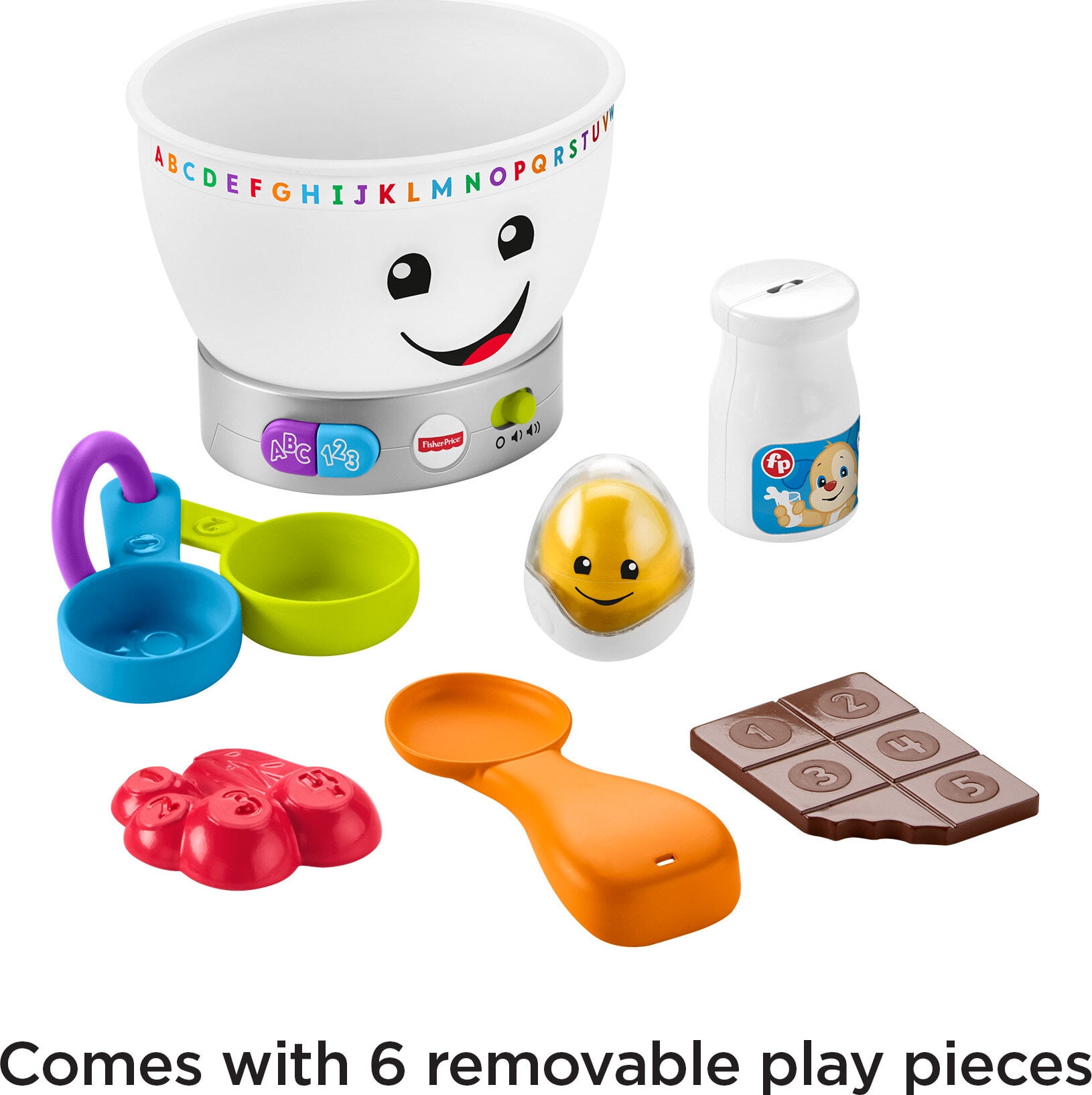 Fisher-Price Laugh & Learn Magic Color Mixing Bowl Interactive Learning Toy (Multi-color, 7 Pieces) 1nwux