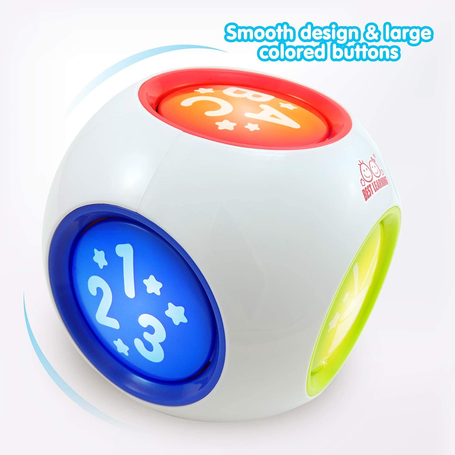 BEST LEARNING Interactive Learning Cube Educational Activity Toy for Infants (White, 6 in x 6 in x 6 in) dd3up
