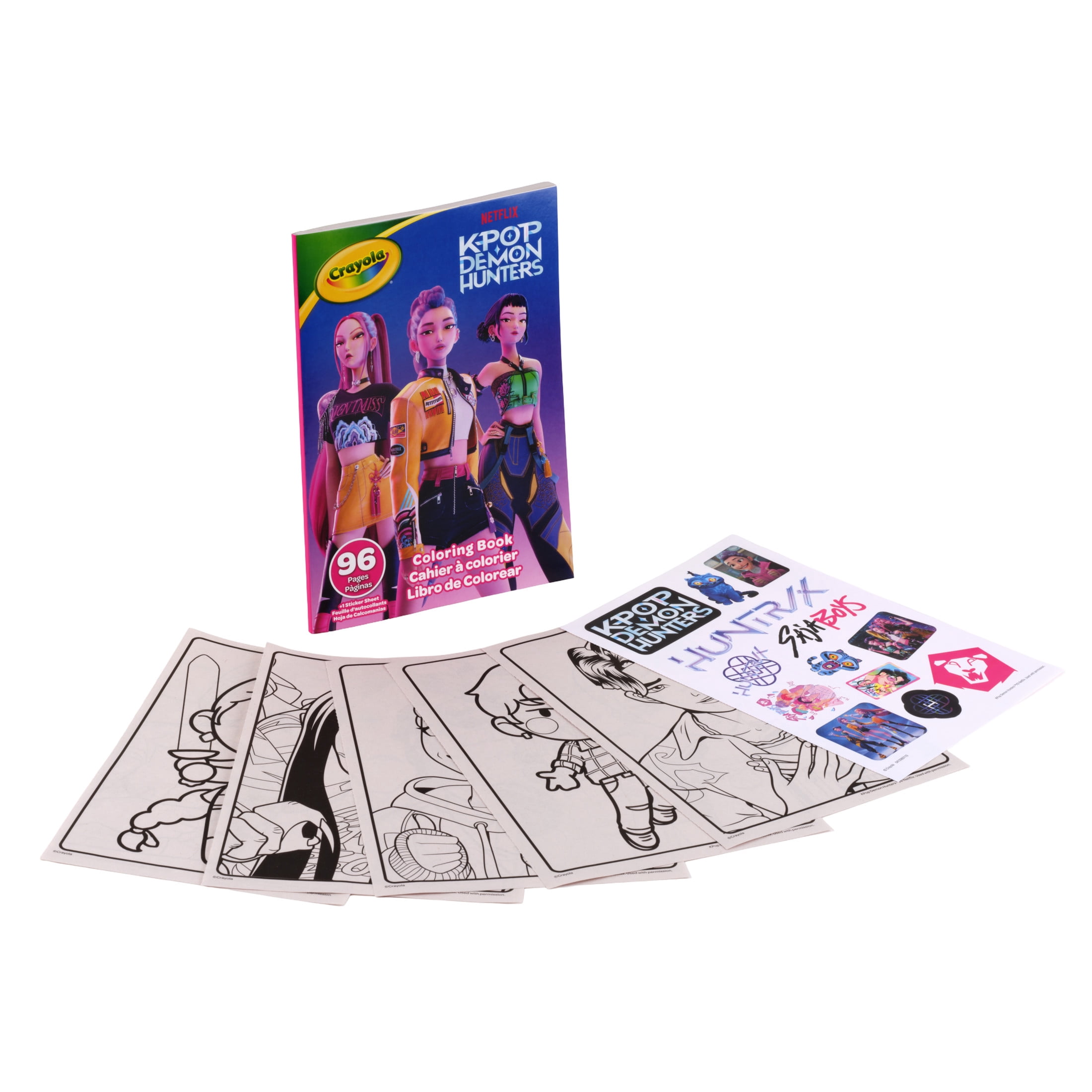 Crayola K-Pop Demon Hunters Coloring Book, Creative Arts and Crafts Activity Set (96 Pages) c24xo