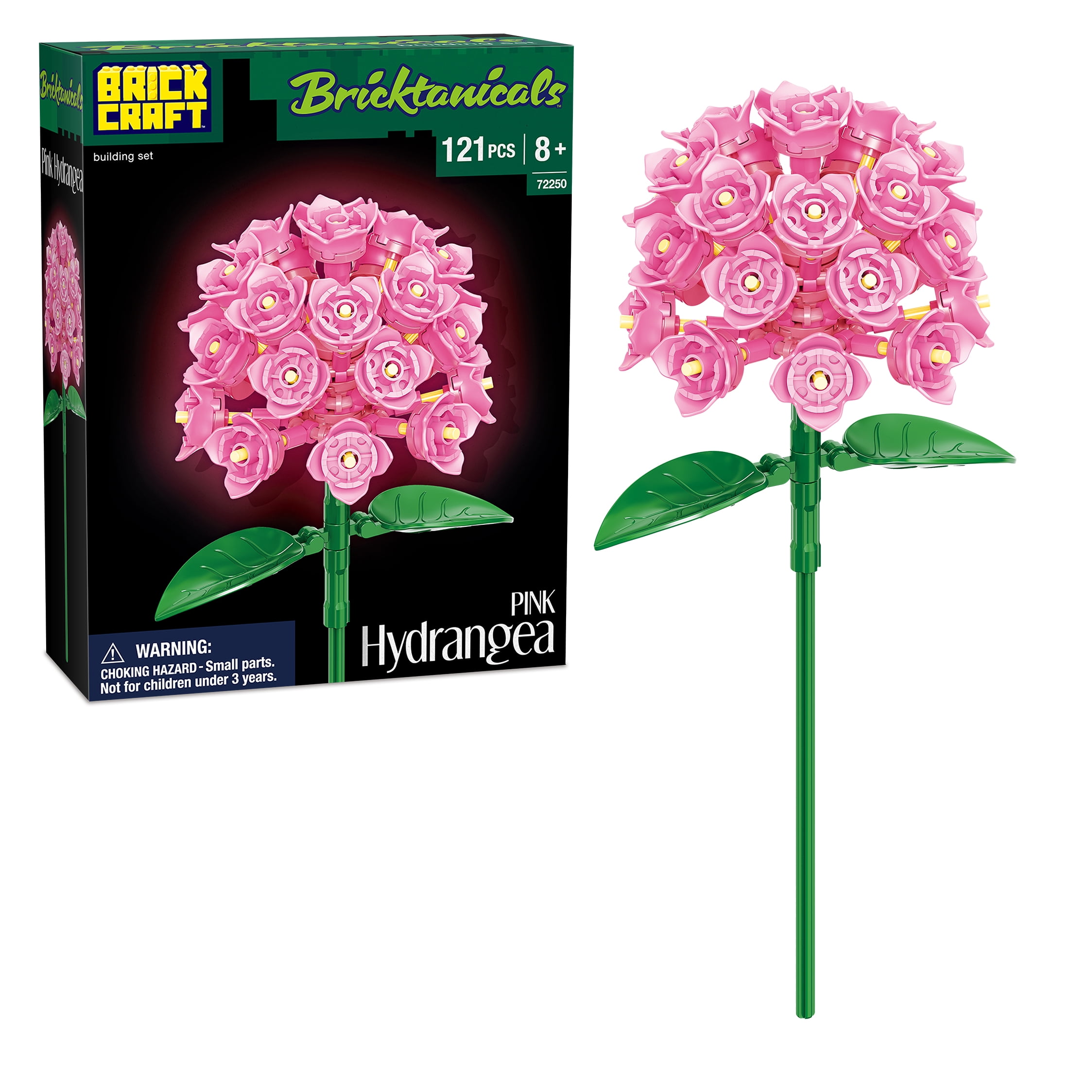 Brickcraft Pink Hydrangea Building Block Set (121-Piece Set) 94zga