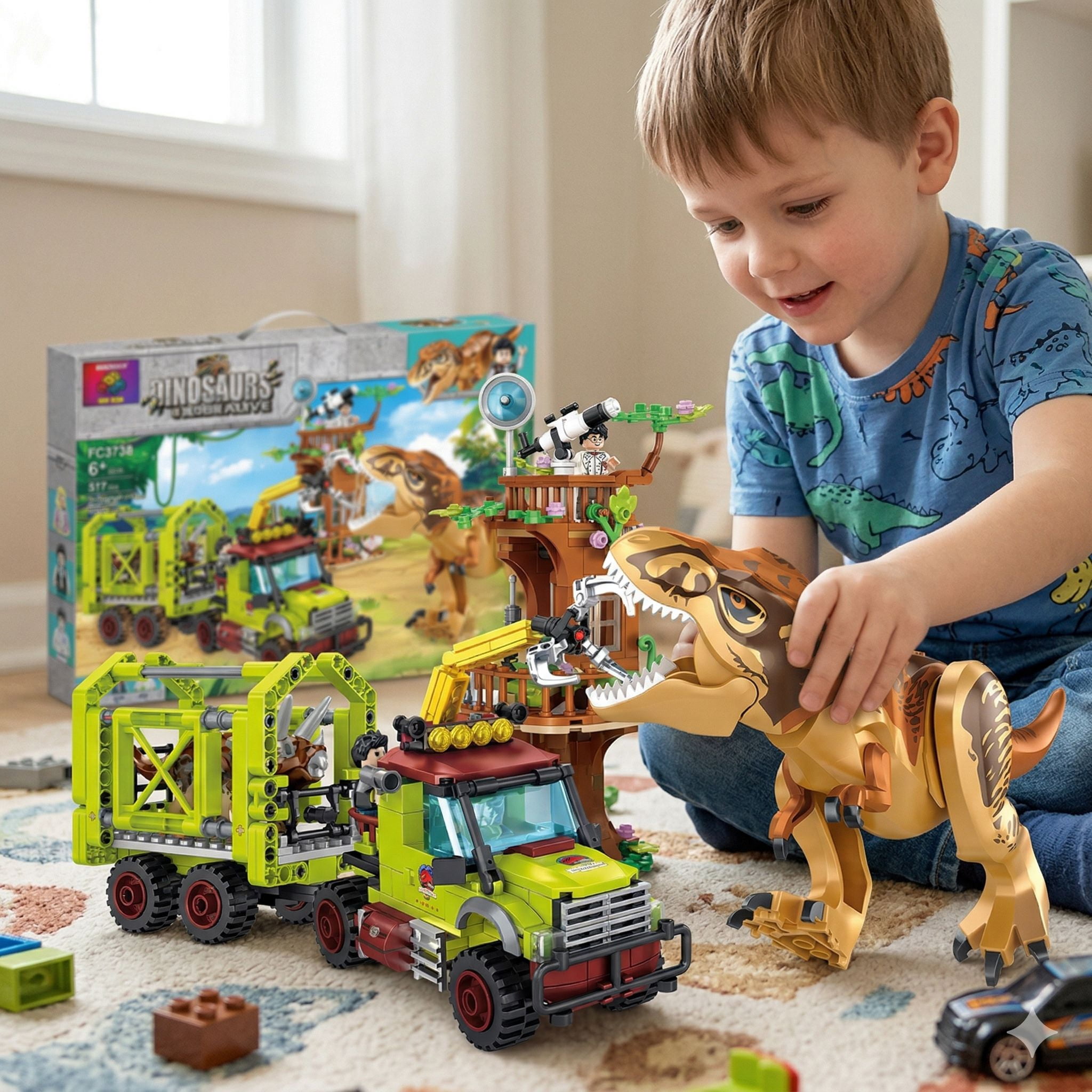MIADEAL Jurassic Dinosaur Building Blocks Set, STEM Educational Construction Toy (517 Pieces) oou6j