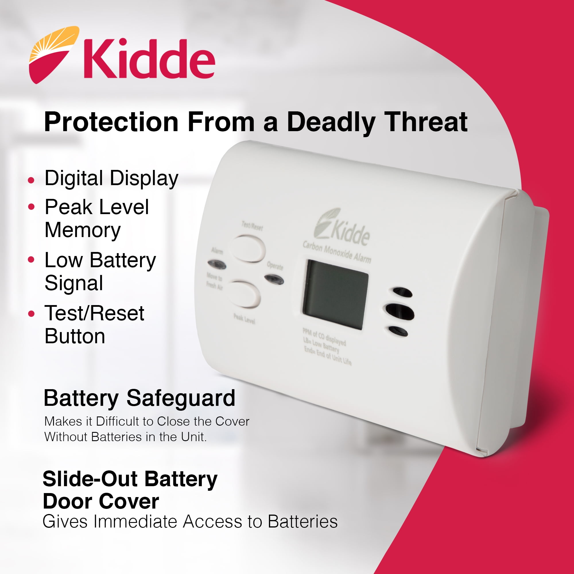 Kidde Carbon Monoxide Alarm with Digital Display (2 Pack) zp8yi