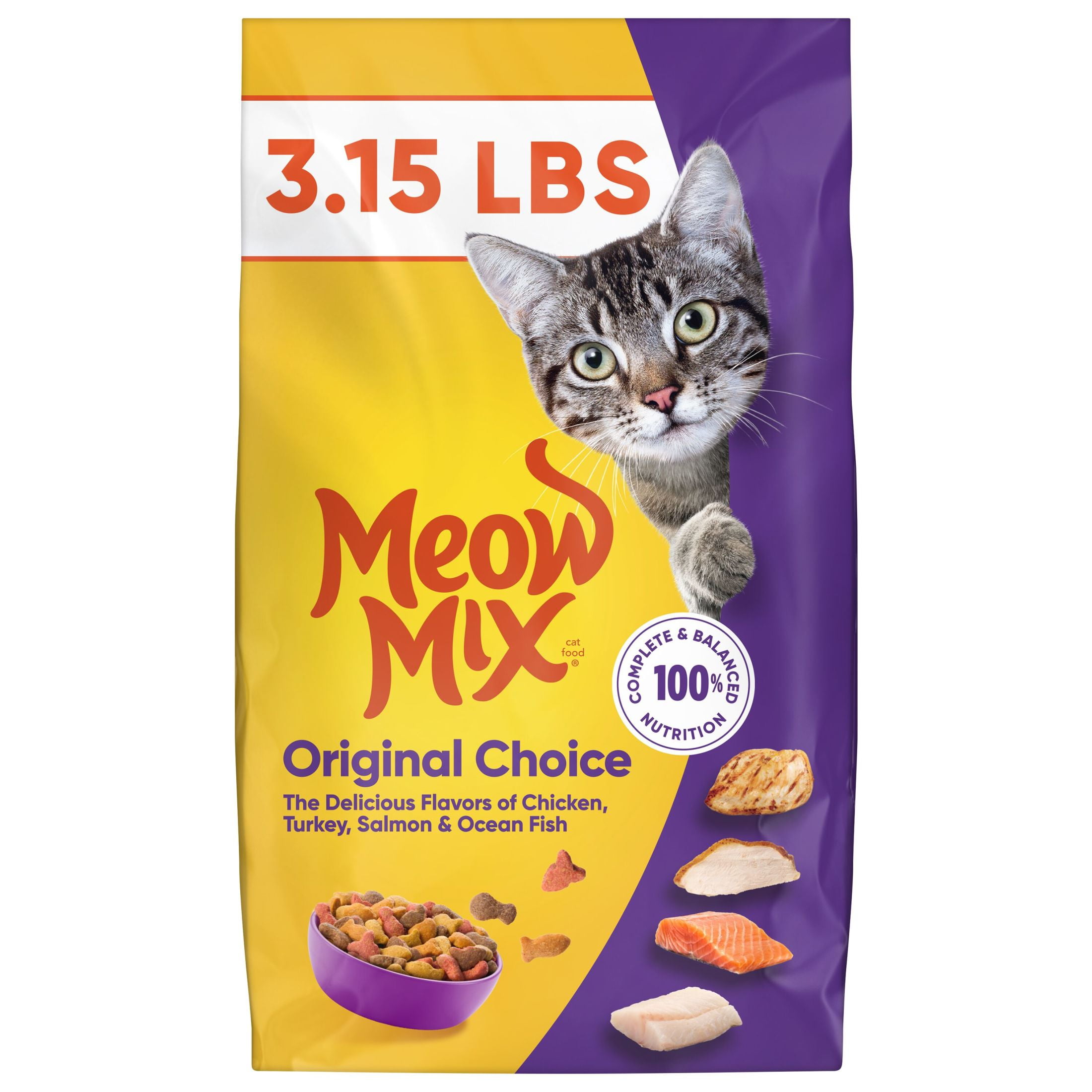 Meow Mix Original Choice Dry Cat Food (Adult Formula, 3.15 lb) dcx90