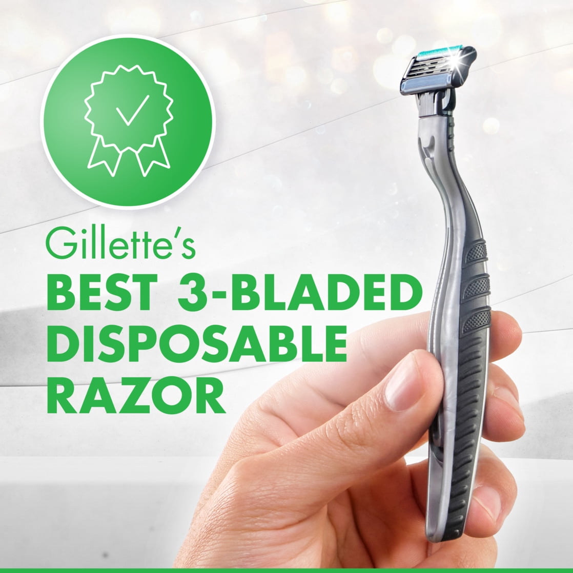 Gillette Mach 3 Sensitive Men 3-Blade Disposable Razor (3 Count) 54djw