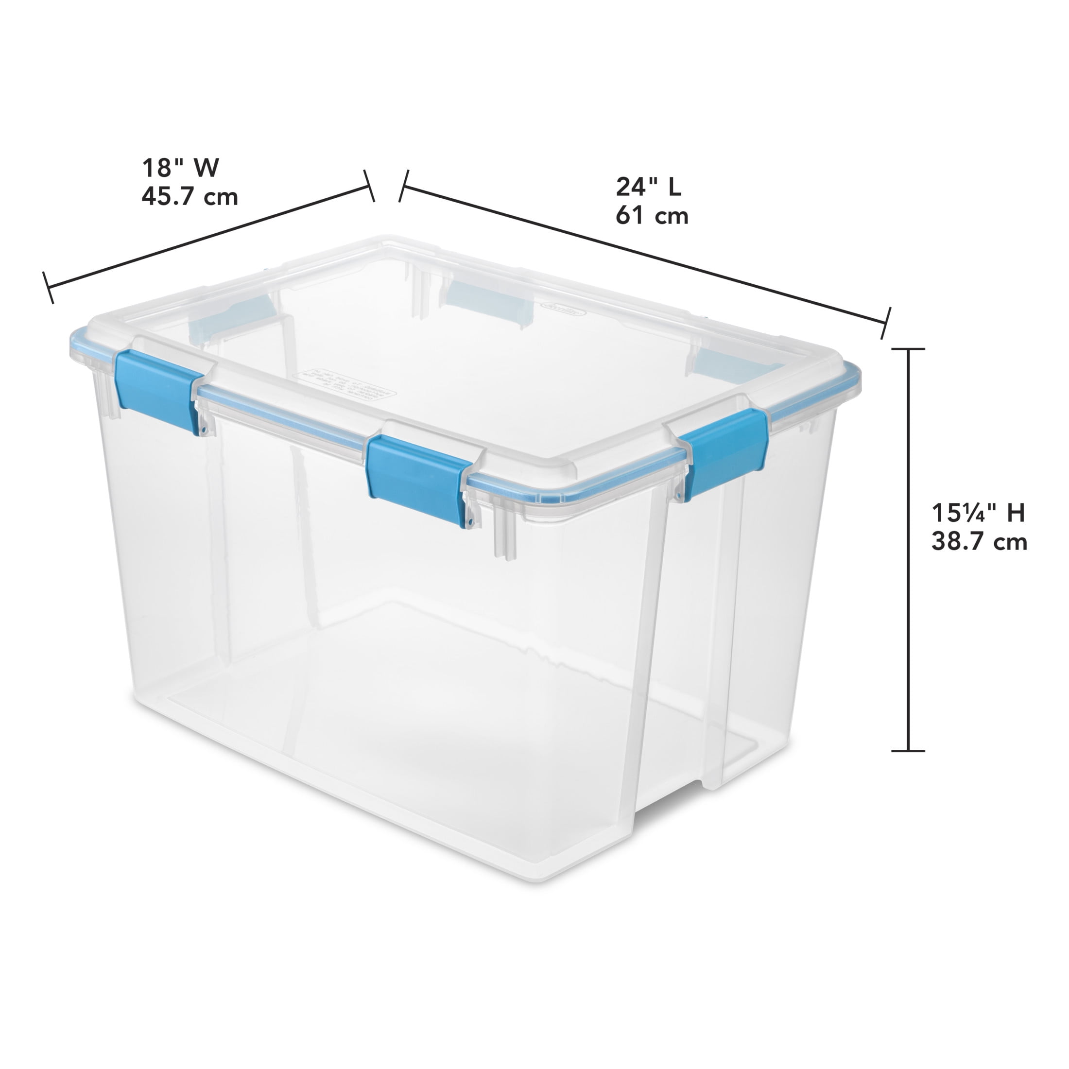 Sterilite Gasket Box Weather-Resistant Storage Bin with Latch Lid (Clear, 80 Quart) 9eyc2