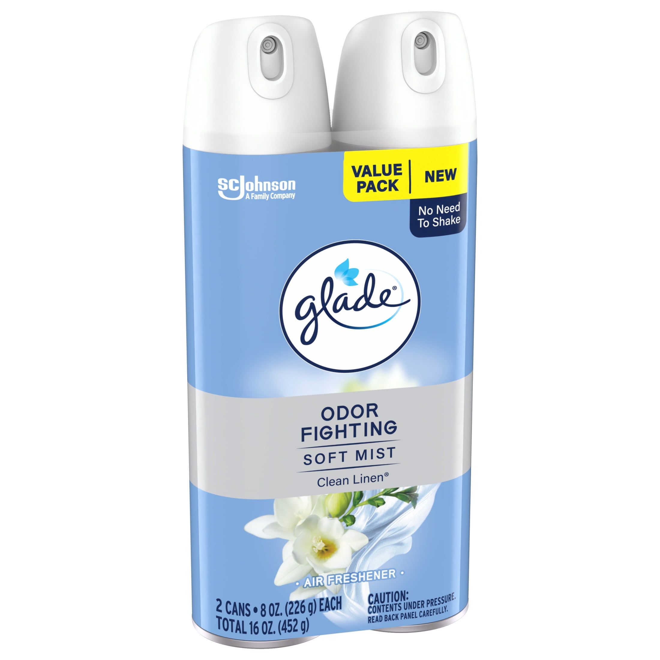 Glade Air Freshener Spray, Clean Linen Scent, Long-Lasting Odor Neutralizer (8 oz, 2 Pack) ohgqv
