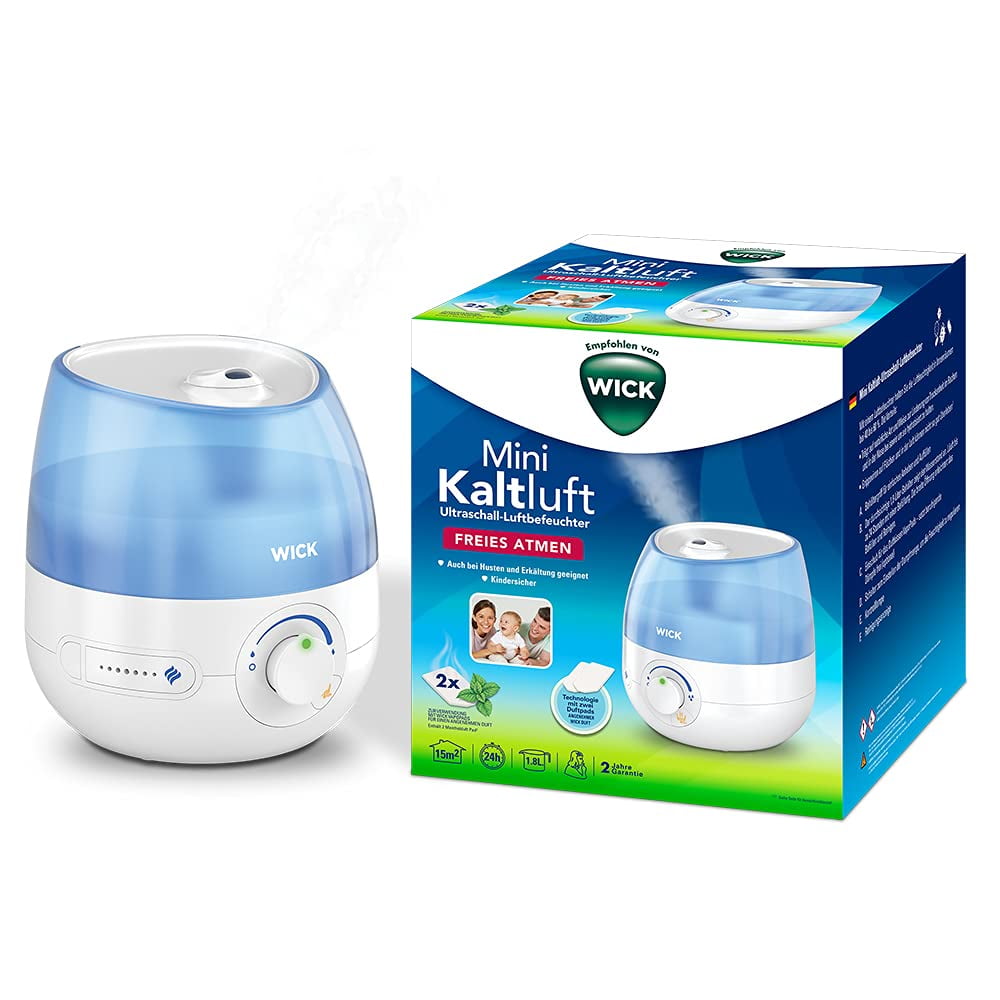 Wick Candle Mini Ultrasonic Cold Air Humidifier (Compact, Quiet, Desktop Size) bgdej