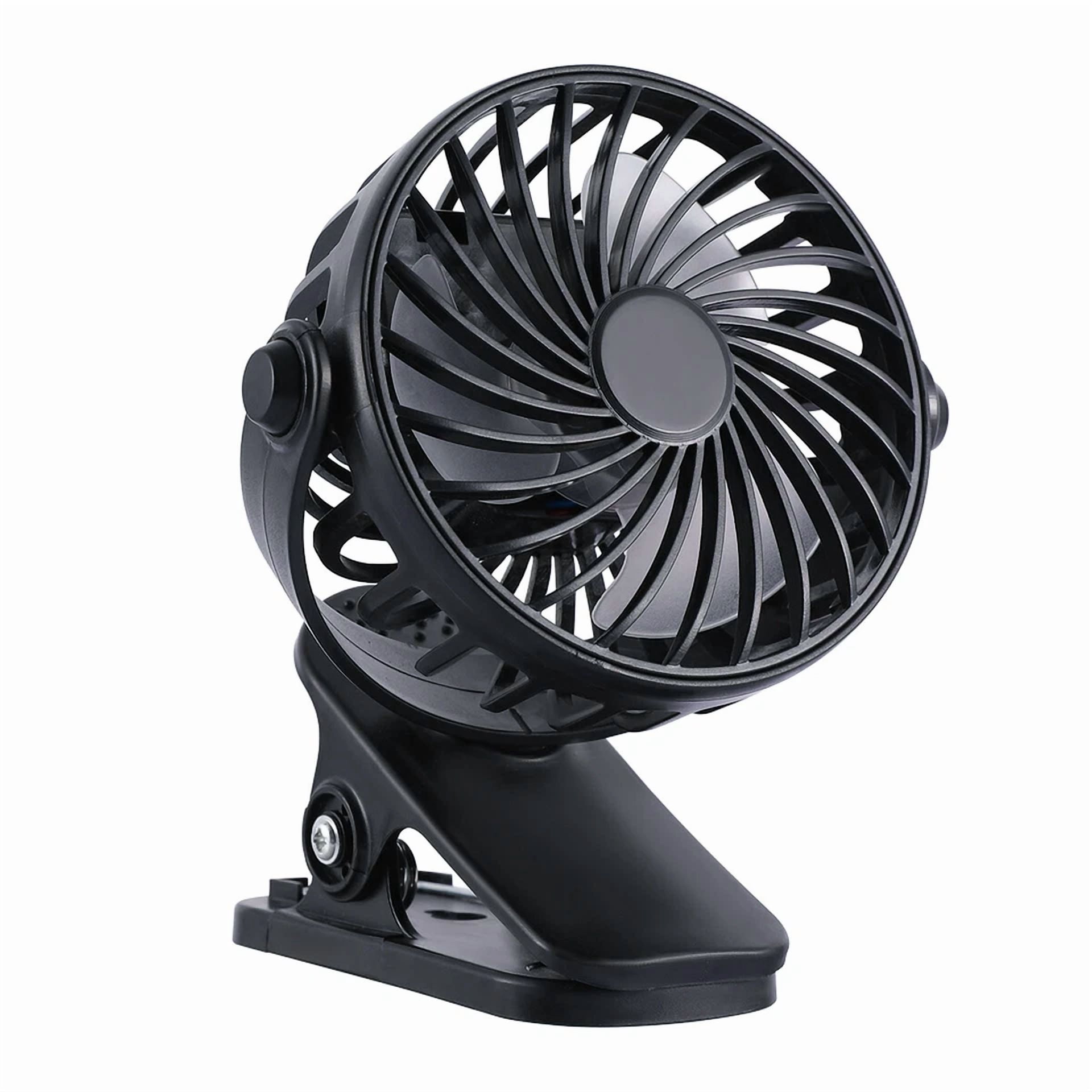 FLINT Rechargeable Mini Cooling Fan Portable USB Clip-On Desk Fan for Office Stroller Camping (Black, 6 in) 7f366