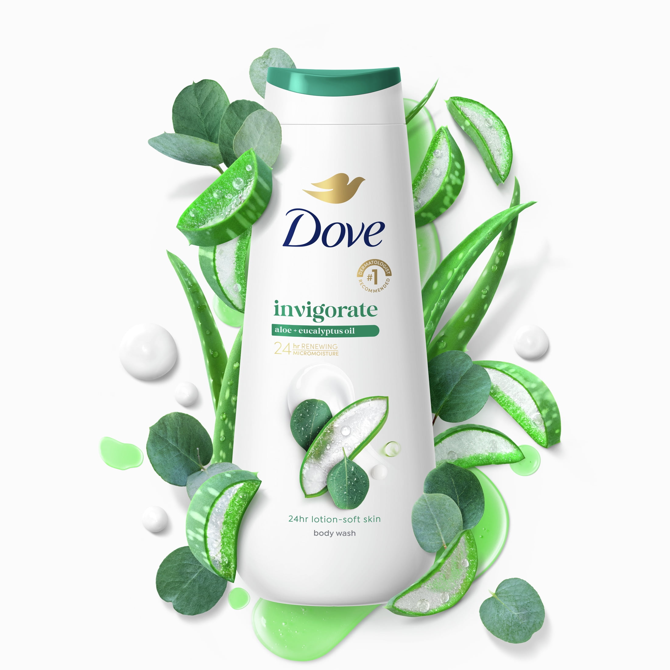 Dove Invigorating Body Wash with Aloe and Eucalyptus, Moisturizing Skin Cleanser (20 oz) wq416