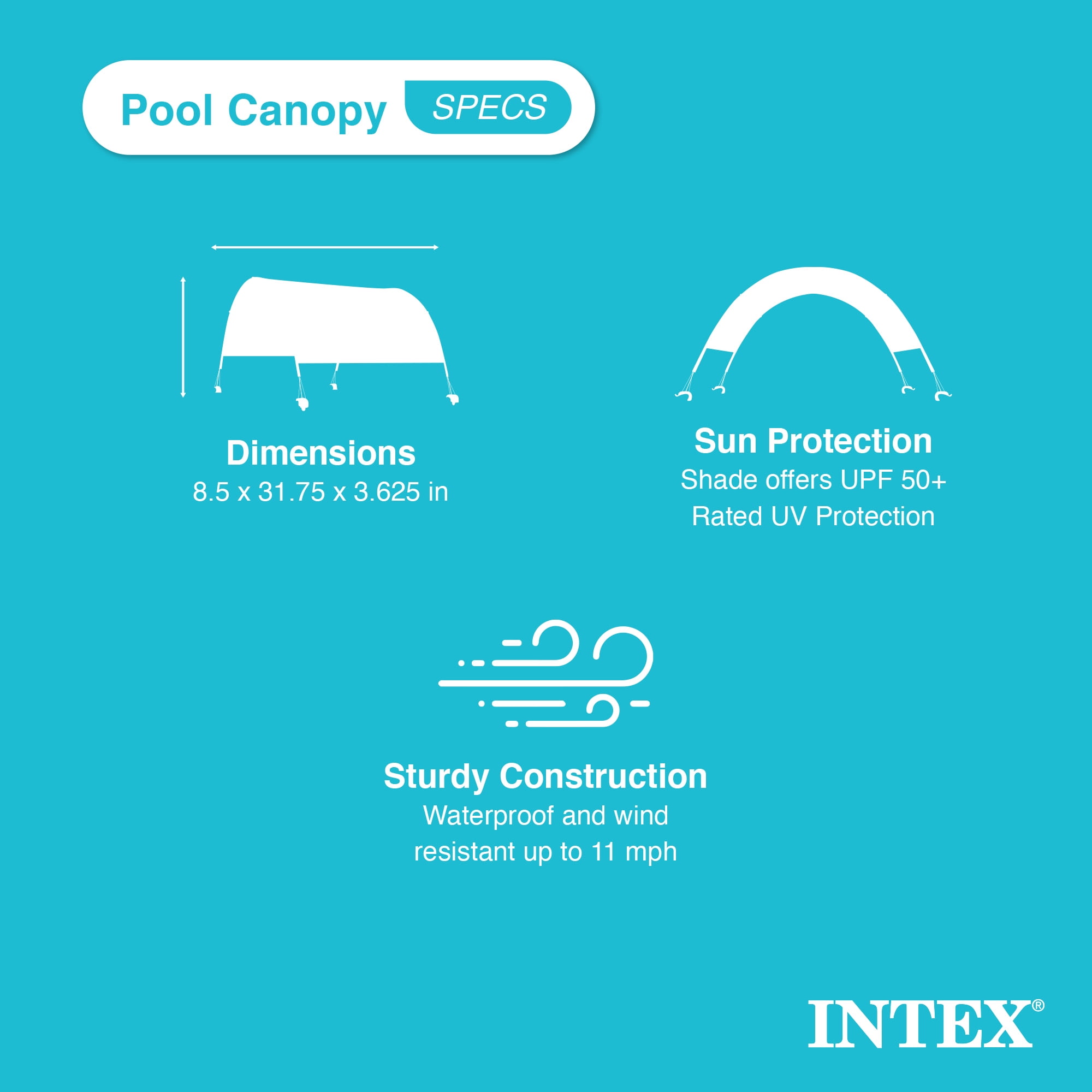 Intex Ultra XTR Rectangular Frame Swimming Pool Kit with Protective Canopy (Beige, 18 ft x 9 ft x 52 in) 5to6q