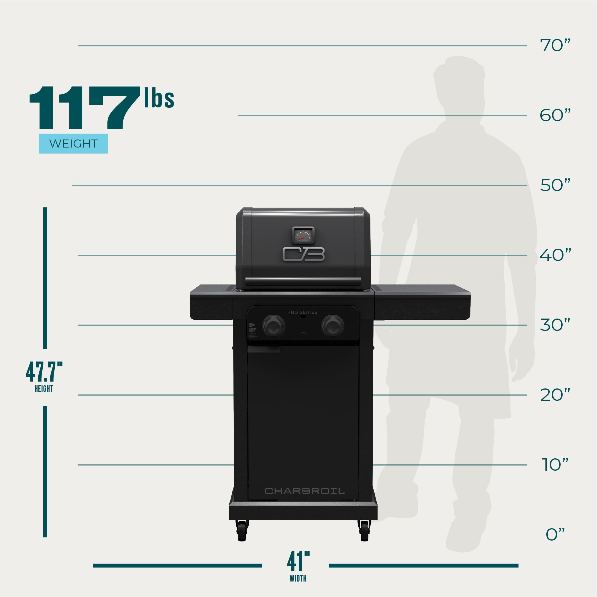 Charbroil Pro Series 2-Burner Gas Grill and Griddle (Black, 180 sq in) u232x - Image 5