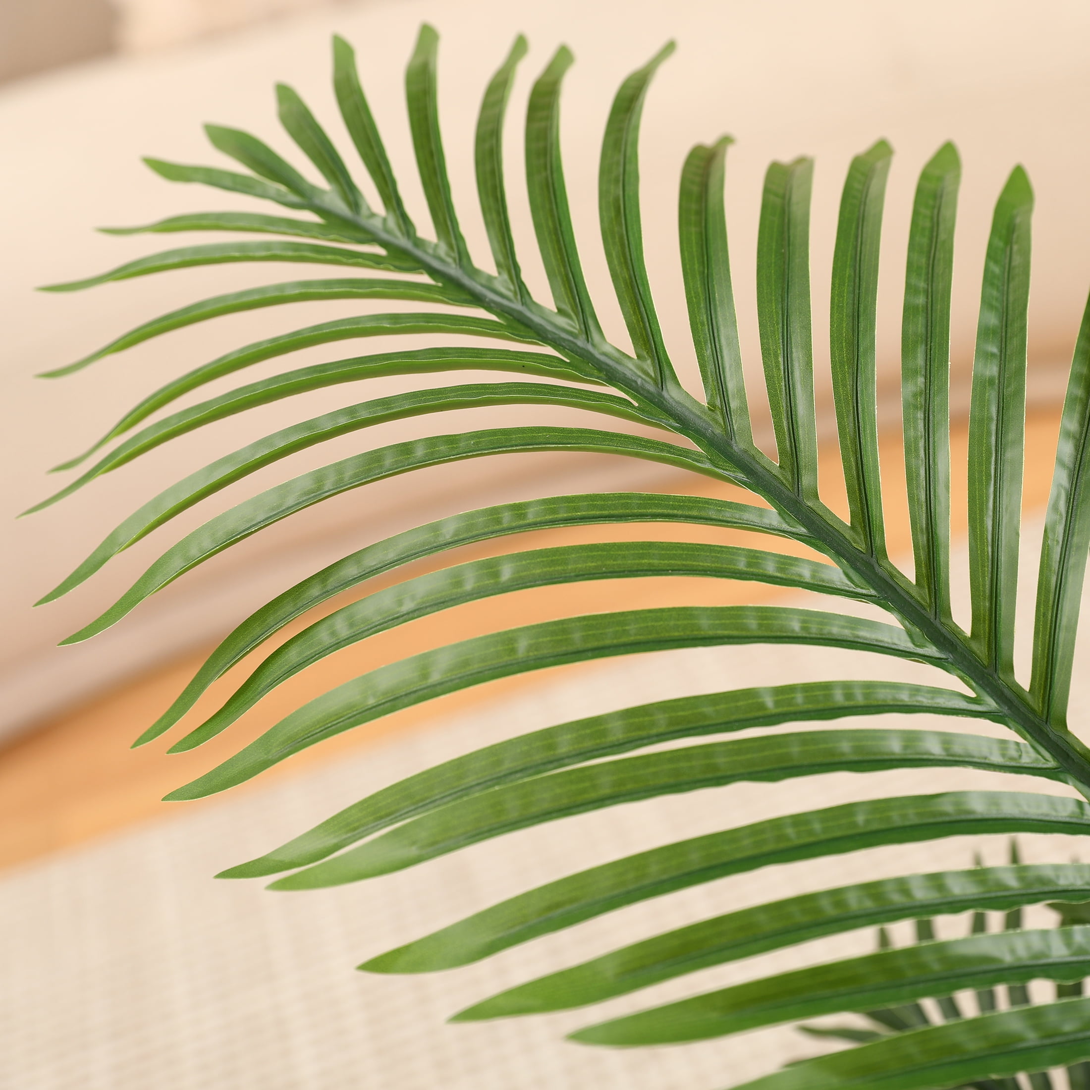 DR.Planzen Artificial Majestic Palm Plant Lifelike Faux Ravenea Rivularis for Home and Office Decor (Green, 4 ft) qld5r