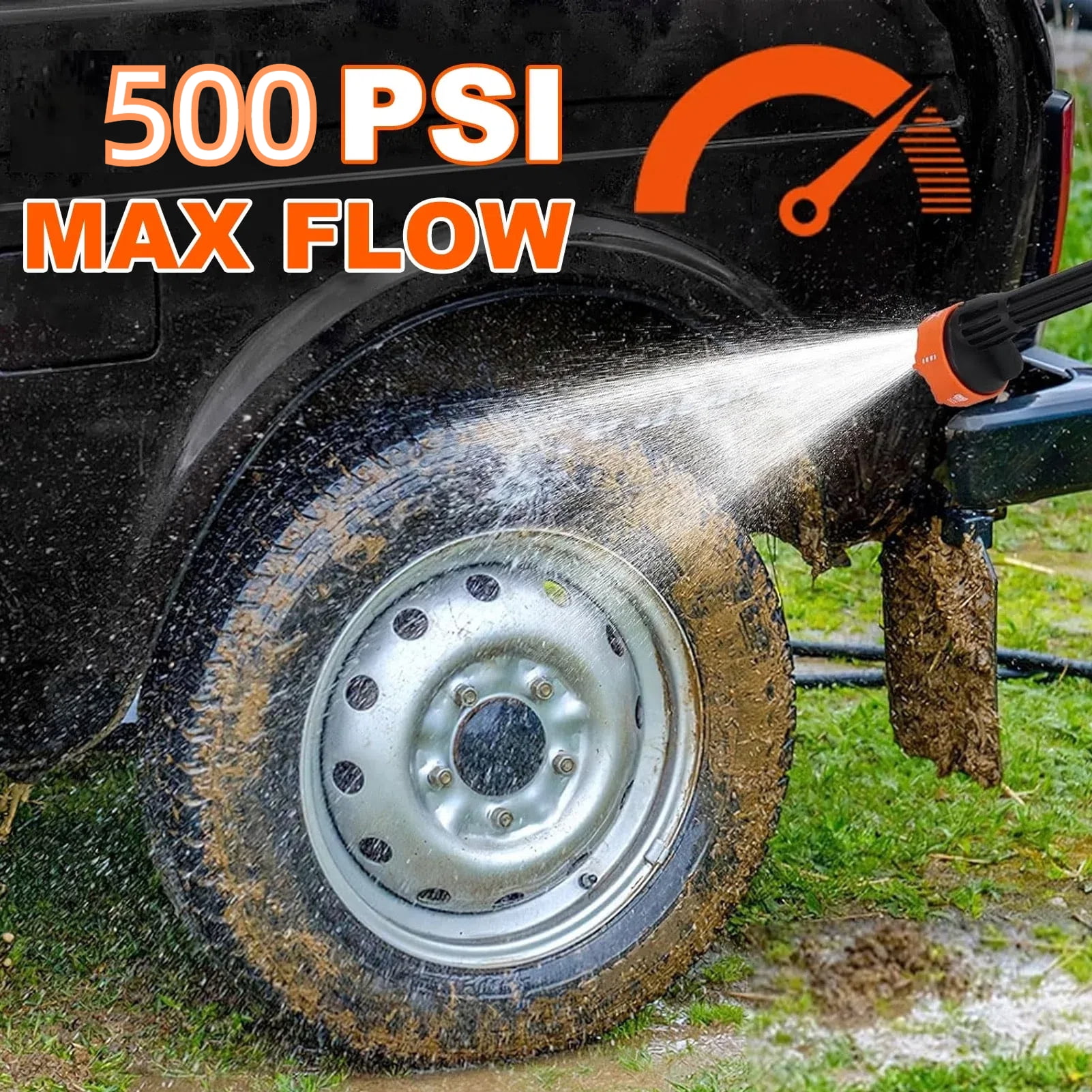 Ldyso 500PSI Cordless Pressure Washer, Portable Electric Power Washer with 2 Batteries and 6-in-1 Adjustable Nozzle (16.4 ft Hose) 40ele
