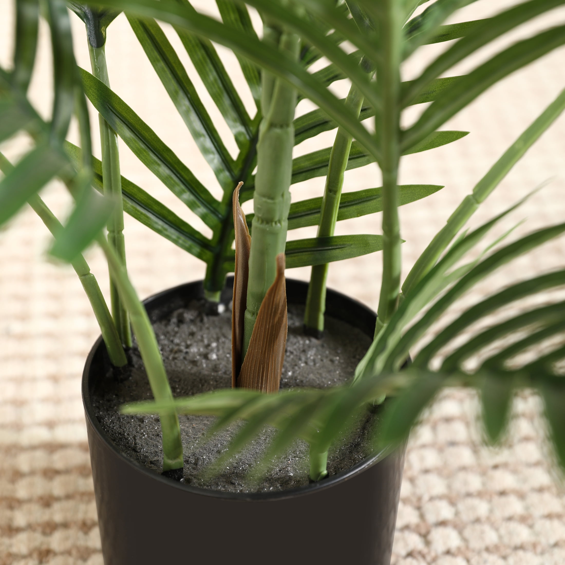 DR.Planzen Artificial Majestic Palm Plant Lifelike Faux Ravenea Rivularis for Home and Office Decor (Green, 4 ft) qld5r