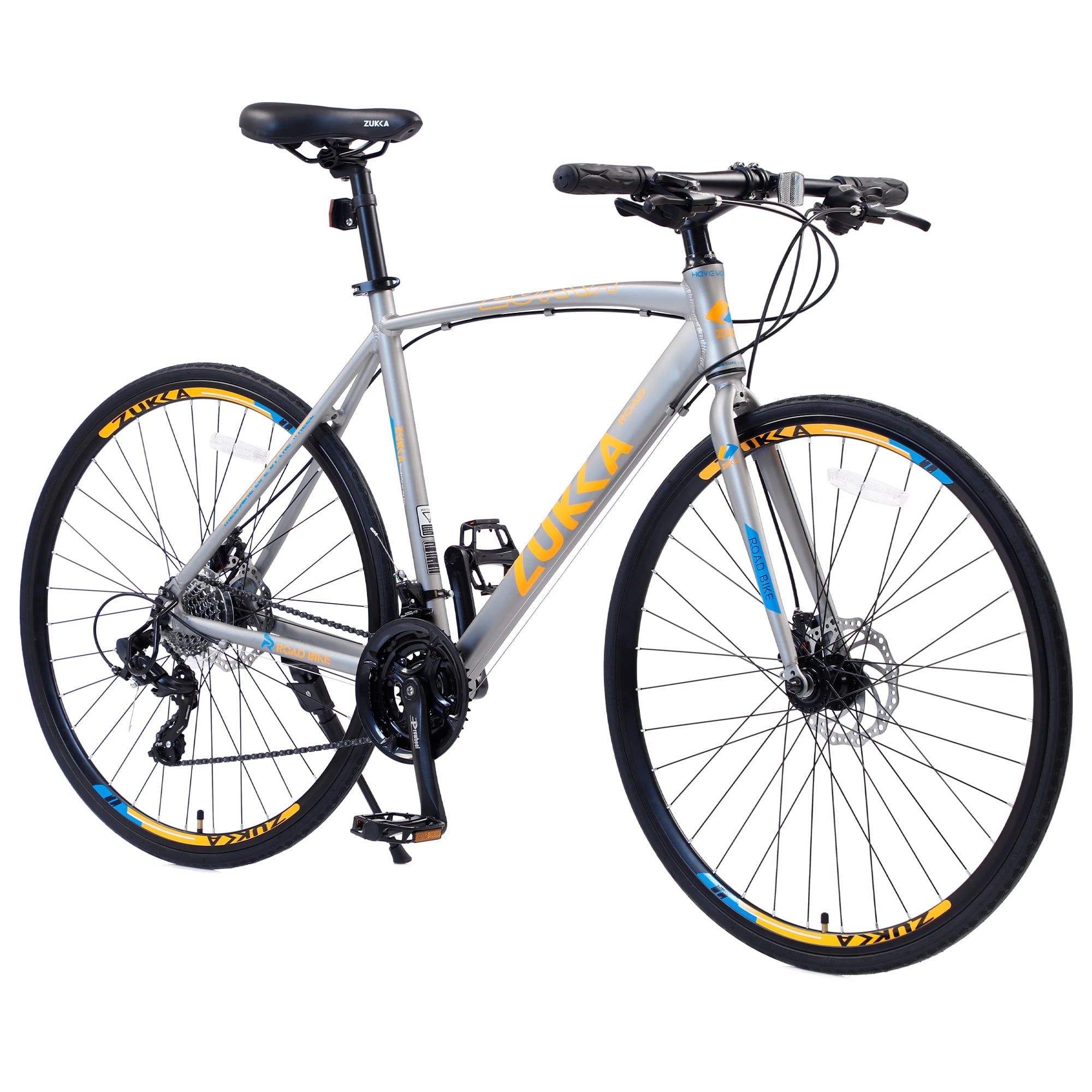 Historyli Go5H Road Bike, 24-Speed Aluminum Alloy Commuter Bicycle with Disc Brakes (Silver, 700C) 0kv9p