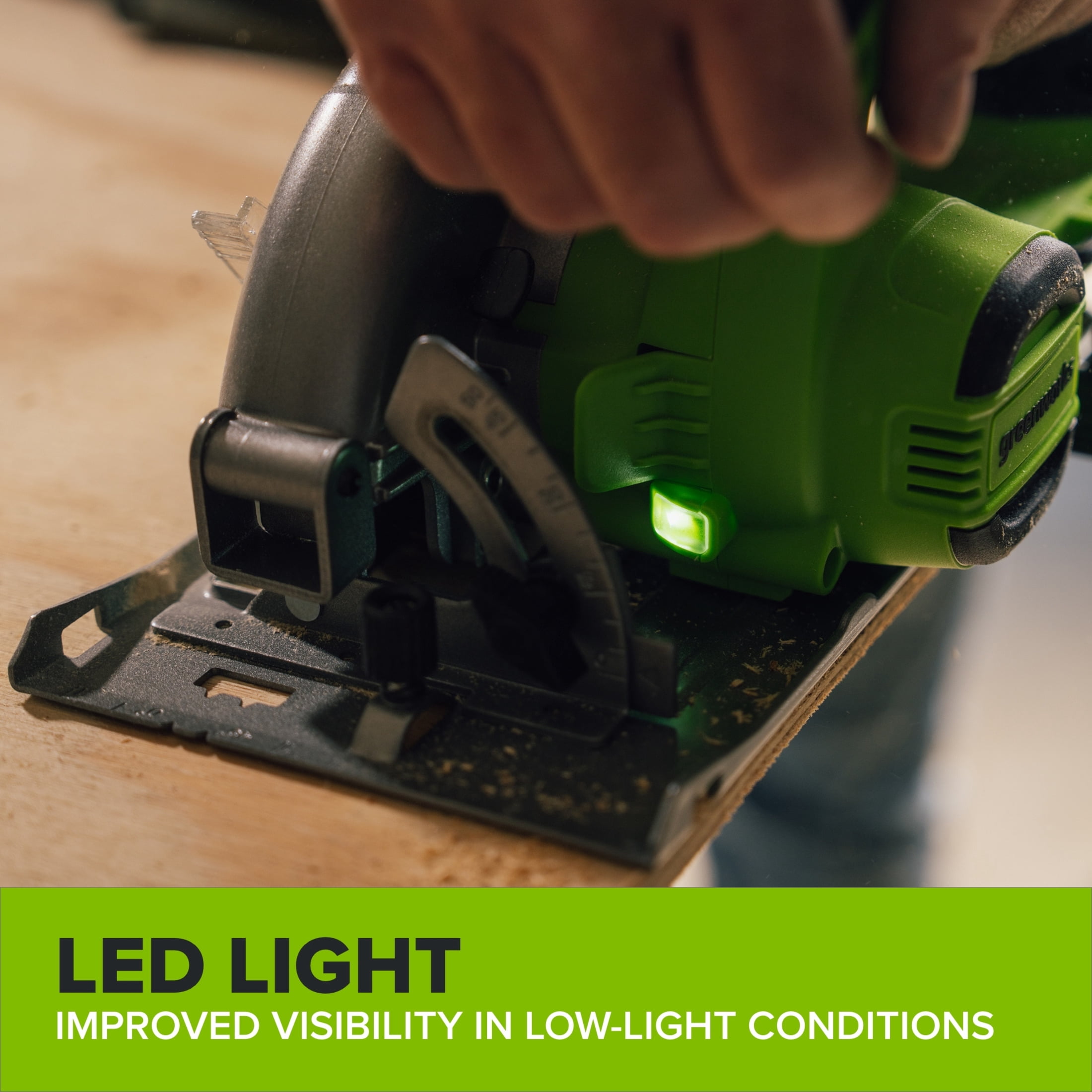 Greenworks PowerAll 24V Brushless 6-1/2 in Circular Saw (5000 RPM, Tool Only) dwp7v