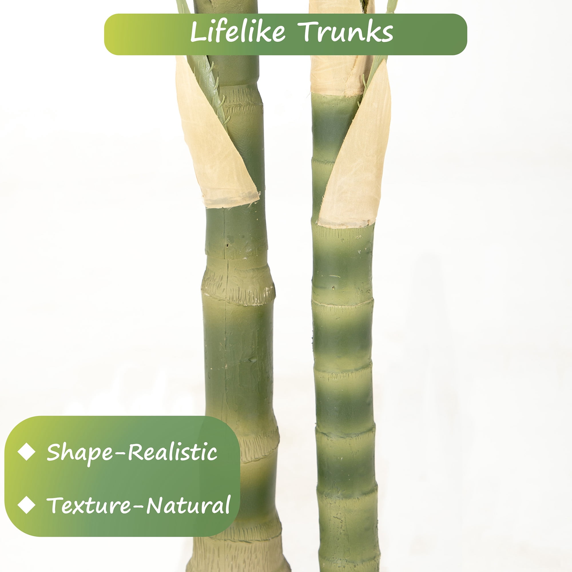 RosyHaven Artificial Golden Cane Palm Tree, UV Resistant Faux Plant for Indoor and Outdoor Decor (Green, 60 in) jh4mx