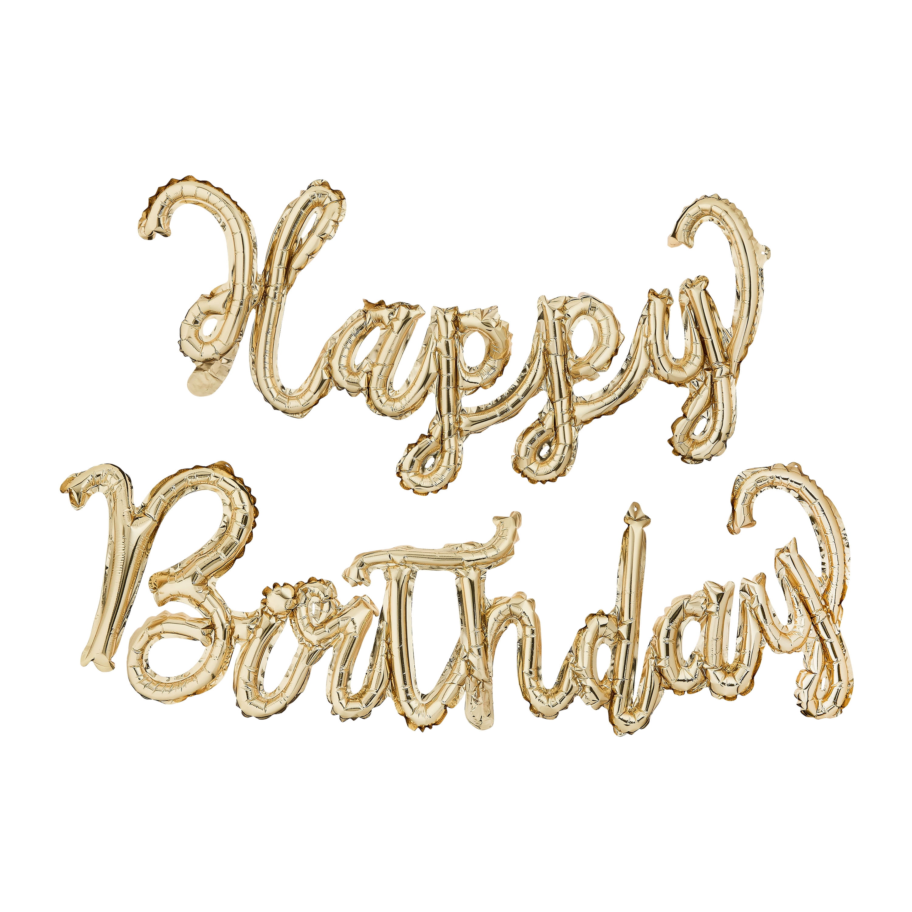 Way To Celebrate Gold Foil Happy Birthday Balloon Banner (Gold, 5 Pieces) 6ifgq