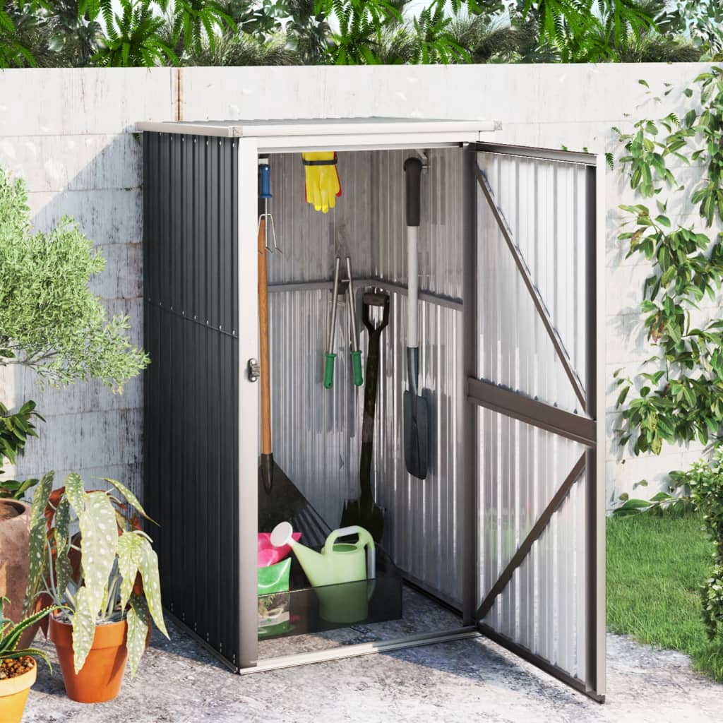 vidaXL Outdoor Storage Shed with Lockable Door (Black, 88.6 in x 35 in x 62.6 in) welud