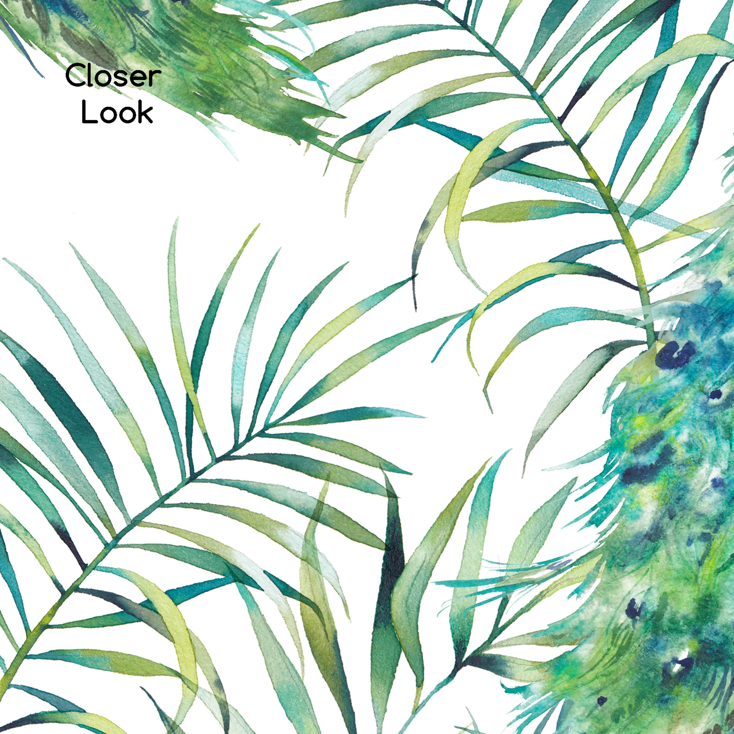 MuralsPrint Peacock Peel and Stick Wallpaper, Removable Floral Wall Decor (Green, 24 in x 10 ft) erk2x