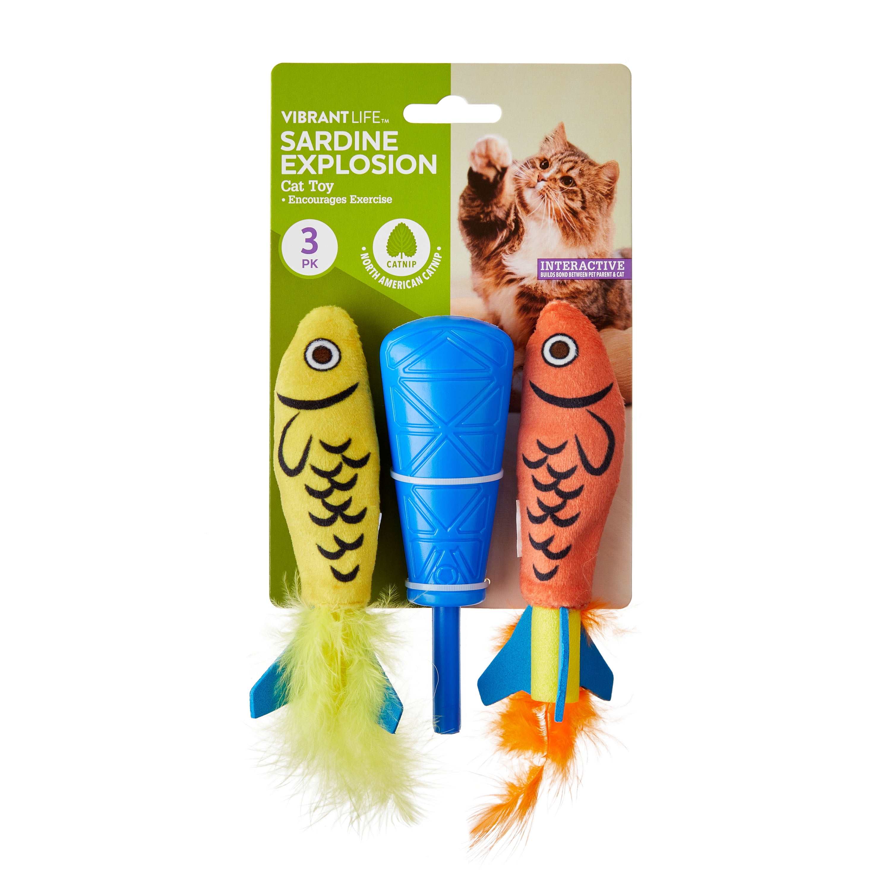 Vibrant Life Sardine Explosion Cat Toys with Catnip (Blue, 3 Pack) ijjq2