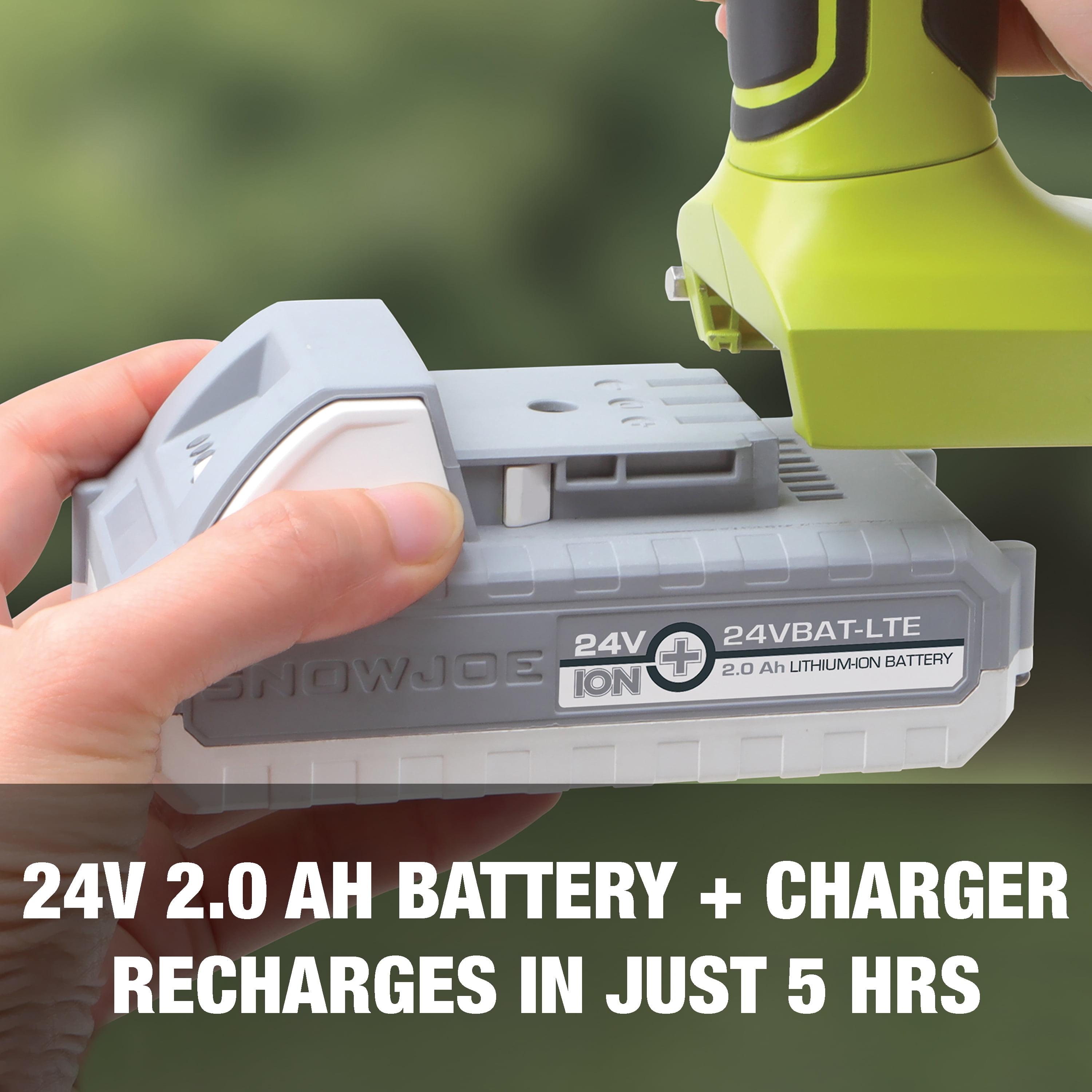 Sun Joe 24V Cordless 5-inch Handheld Pruning Chainsaw with 2.0-Ah Battery and Charger (Green, 5.5 lb) 0iult
