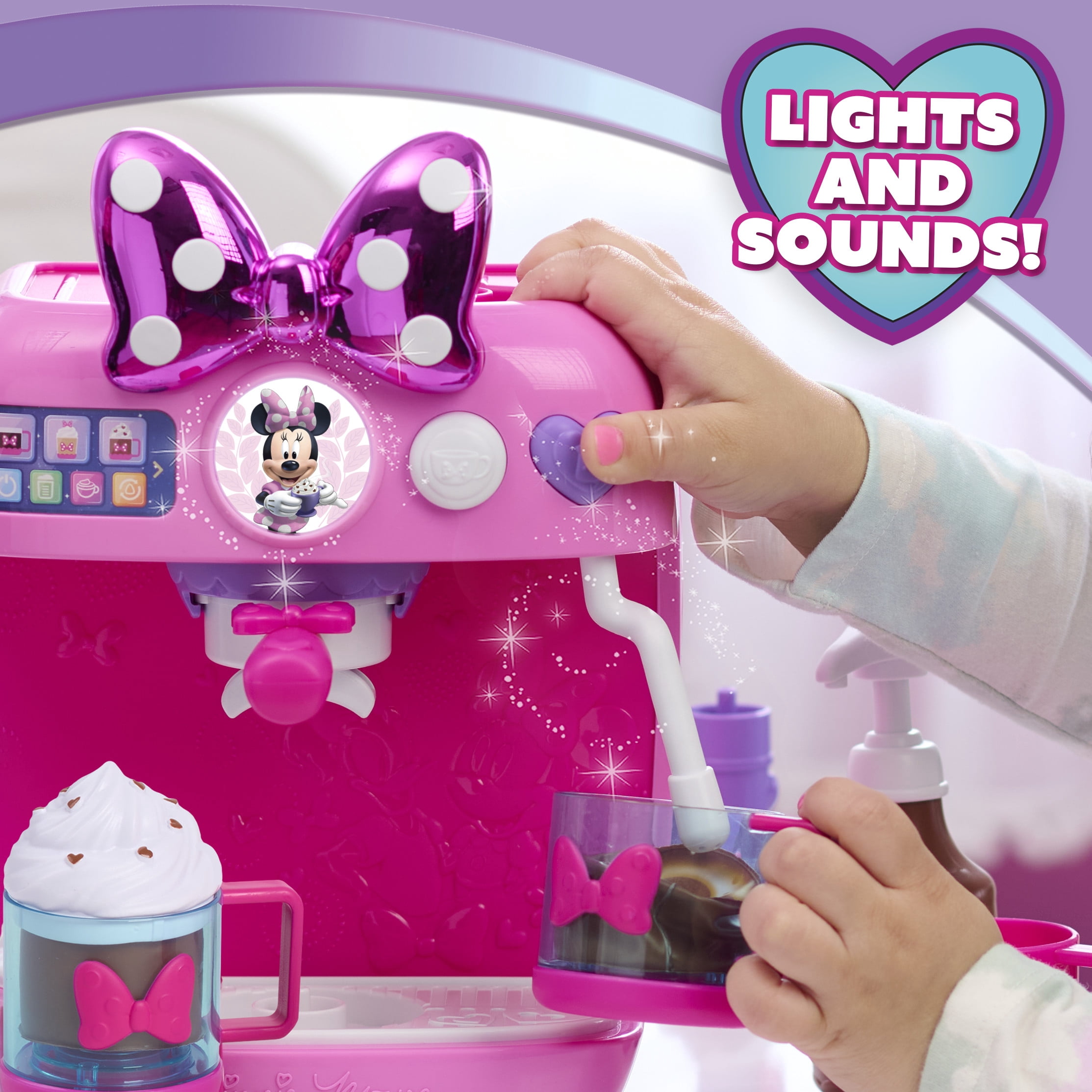 Minnie Mouse Rise & Shine Bowrista Play Espresso Machine Set (Pink, 10 in) molez
