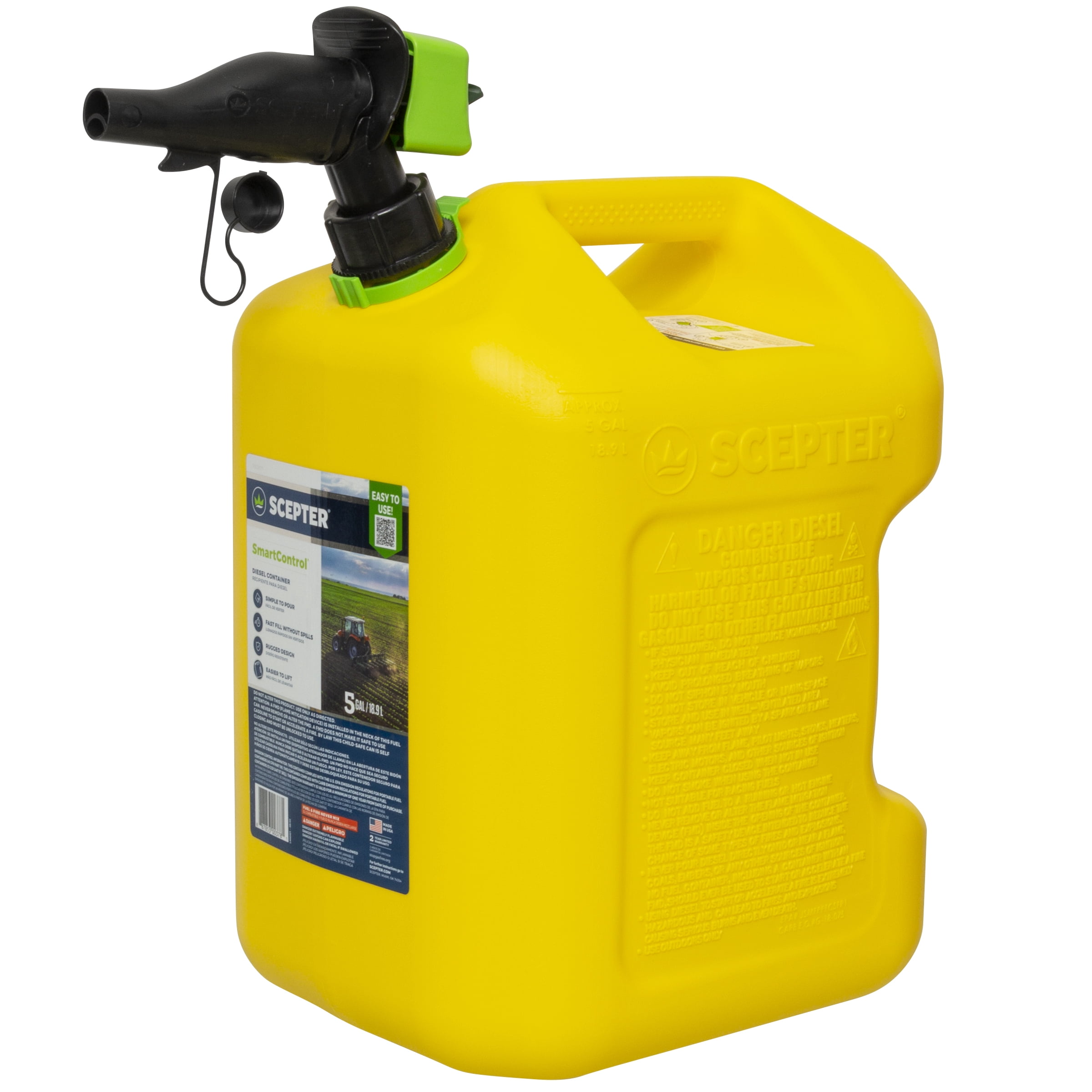 Scepter SmartControl Diesel Fuel Container (Yellow, 5 Gallon) p6hj3