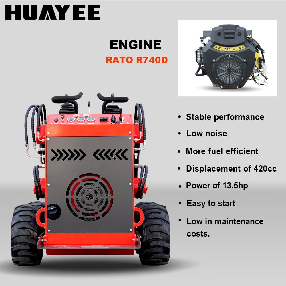 HUAYEE Stand-On Crawler Mini Skid Steer Loader (Red, 1765 lb Lift Capacity) lrm3w