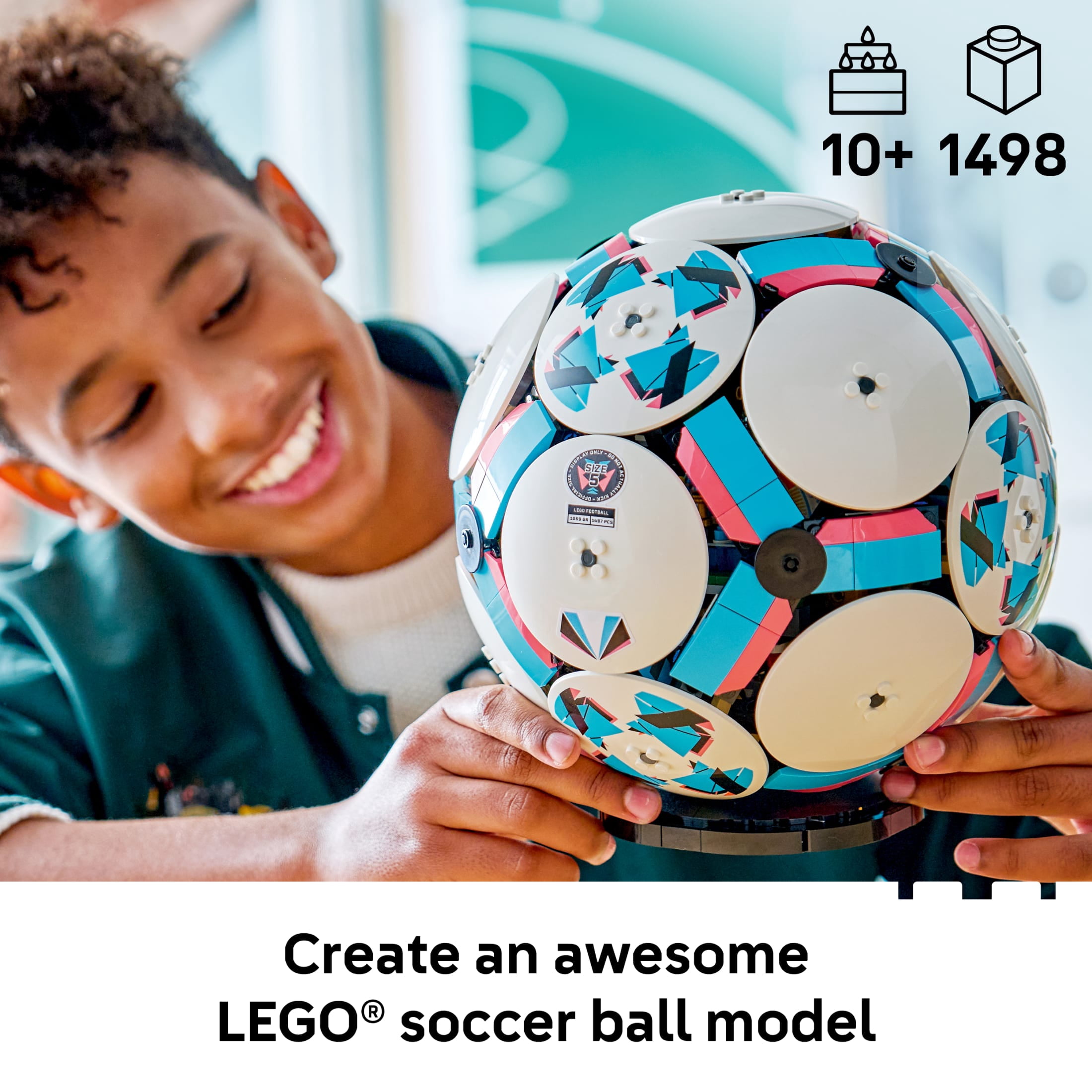LEGO Soccer Ball Building Set, Collectible Sports Decor with Micro Stadium Display (8.5 in) rtqaz