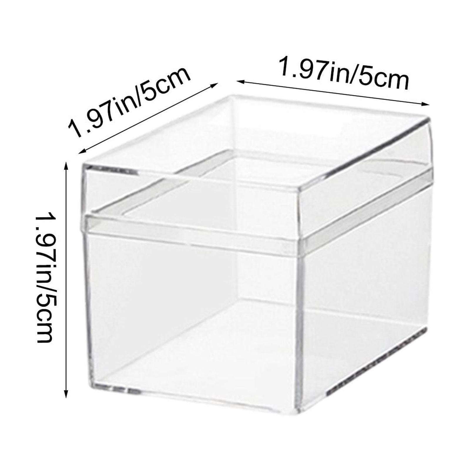 JingChun Transparent Square Storage Box with Lid for Jewelry and Candy (Clear, 12 Pack) naart