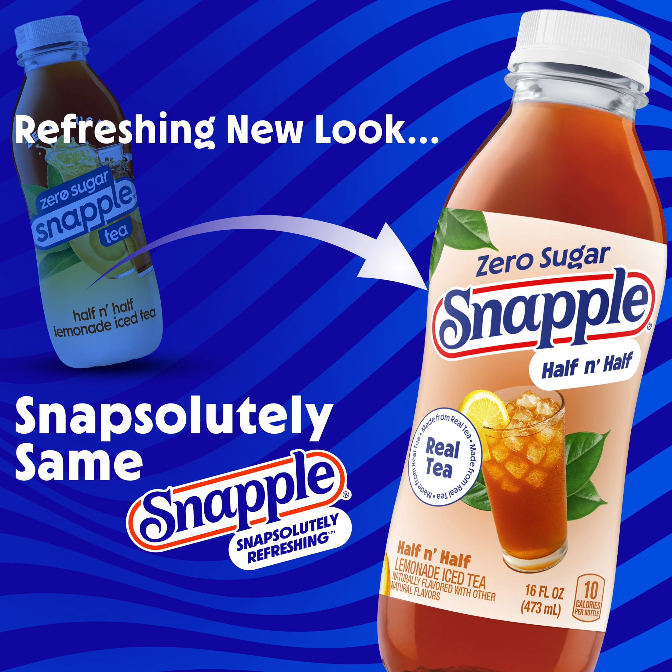 Snapple Zero Sugar Half 'n Half Lemonade Iced Tea (16 fl oz, 6 Pack) 4fyk2