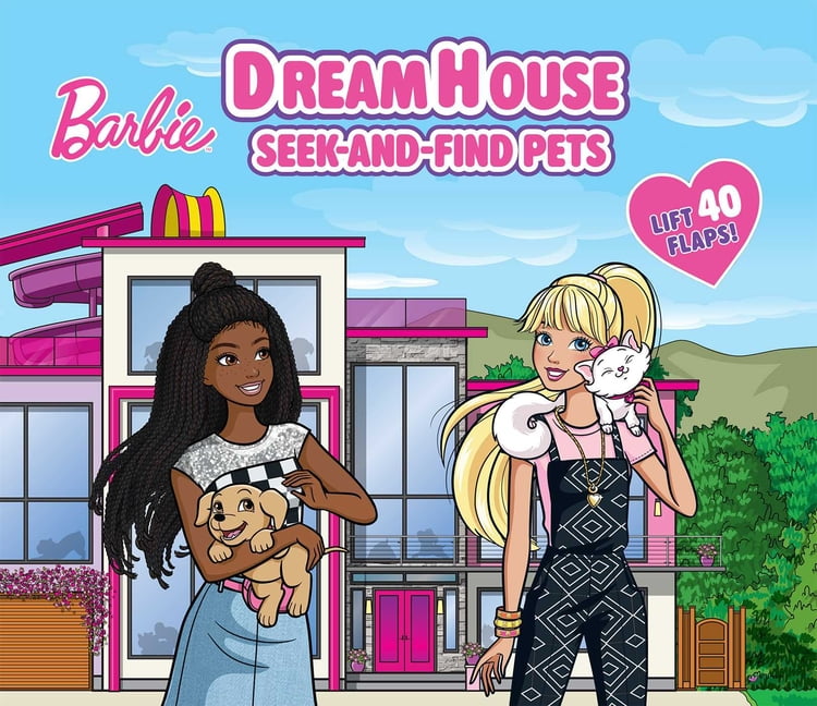 Mattel Barbie Dreamhouse Seek-And-Find Pets Interactive Board Book (10 Pages) nwbk6