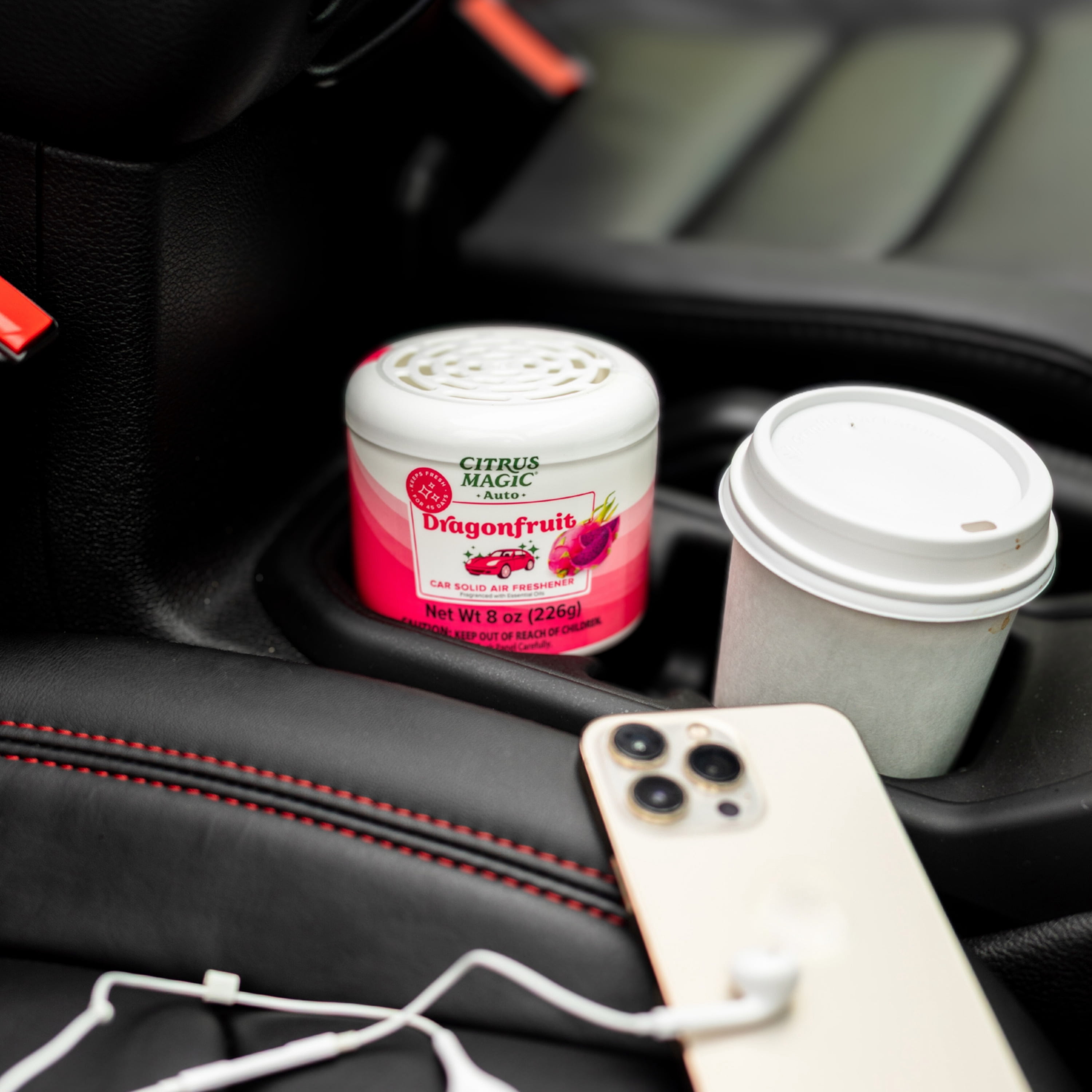 Citrus Magic Auto Odor Absorbing Solid Air Freshener, Dragonfruit Scent (Pink, 8 oz) 3saoh