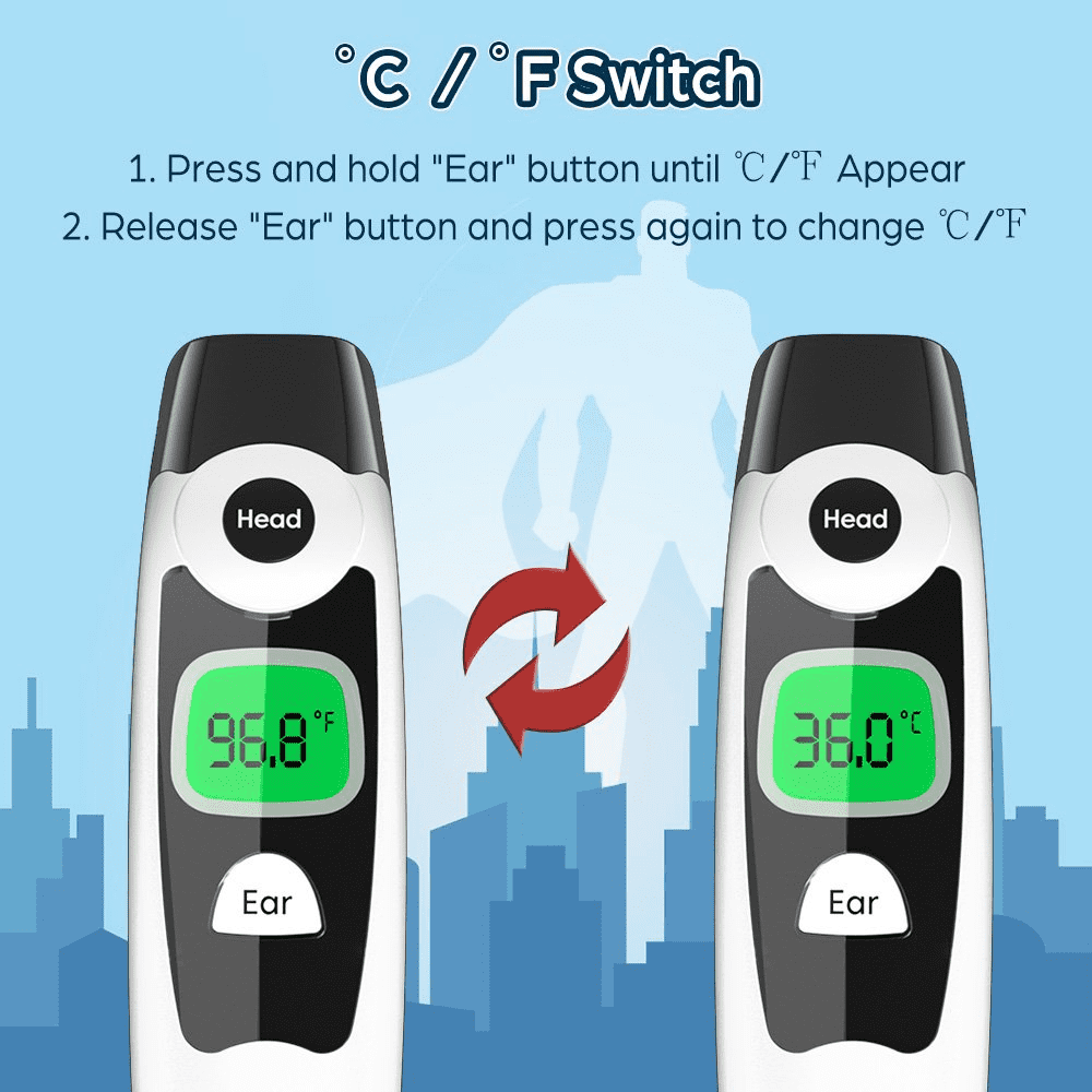 Ankovo Infrared Digital Thermometer, Dual-Mode Ear and Forehead Temperature Reader for Infants and Toddlers (Black, 1 Pack) fn131