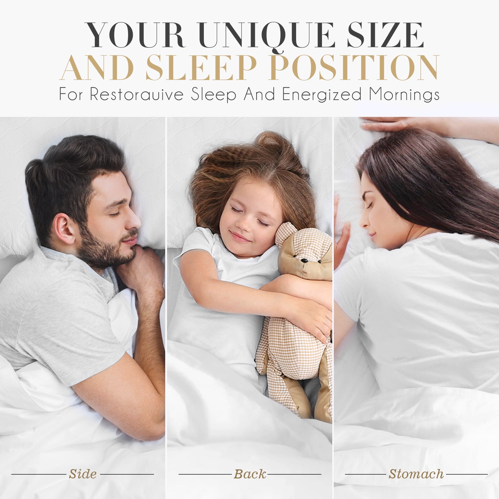 SORMAG Bed Pillows for Sleeping, Hypoallergenic Down Alternative, Hotel Collection (White, Queen Size 20 in x 30 in, 2 Pack) iqbng