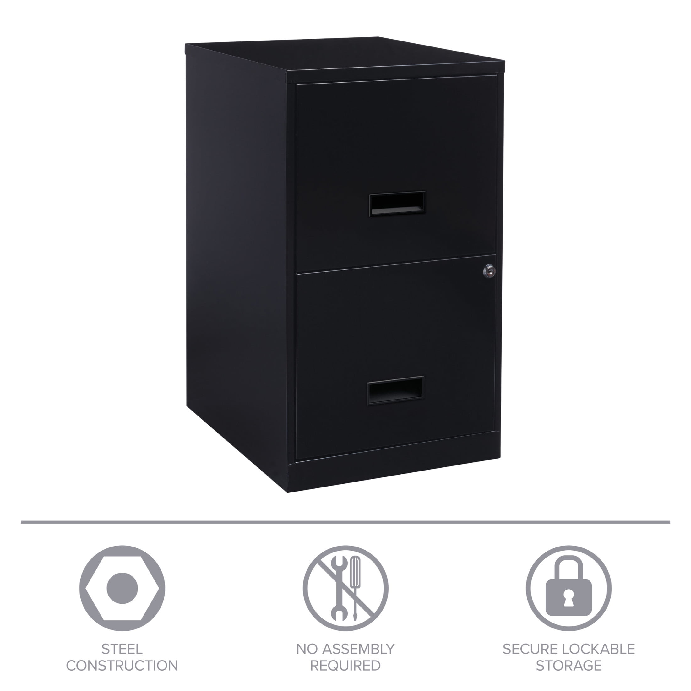 Space Solutions 2-Drawer Vertical File Cabinet for Letter-Size Hanging Folders (Black, 18 in Deep) 47eyl