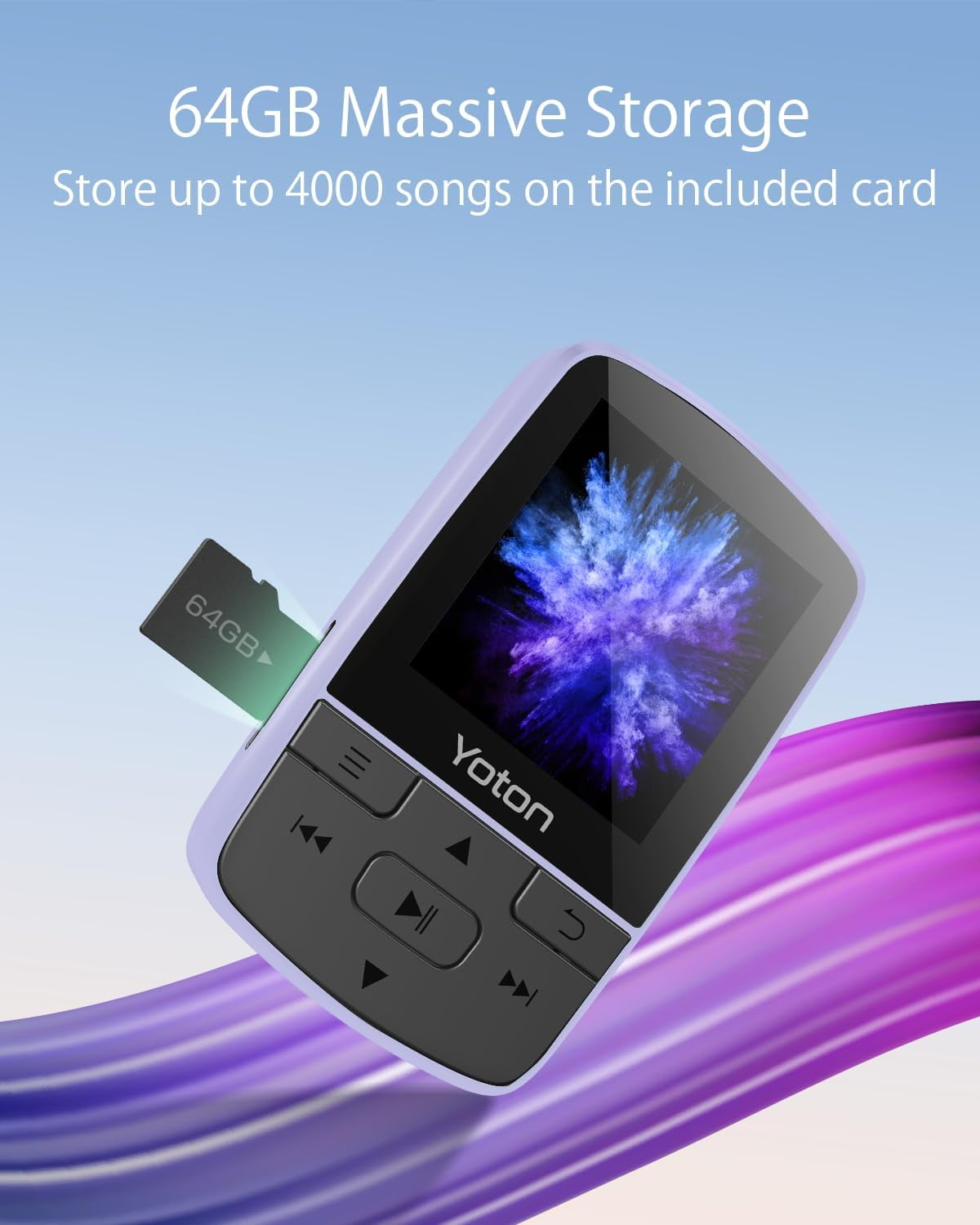 CocoBear Portable MP3 Player with Bluetooth 5.2, HiFi Lossless Audio, FM Radio, and Pedometer (16GB, Black) n5jjg