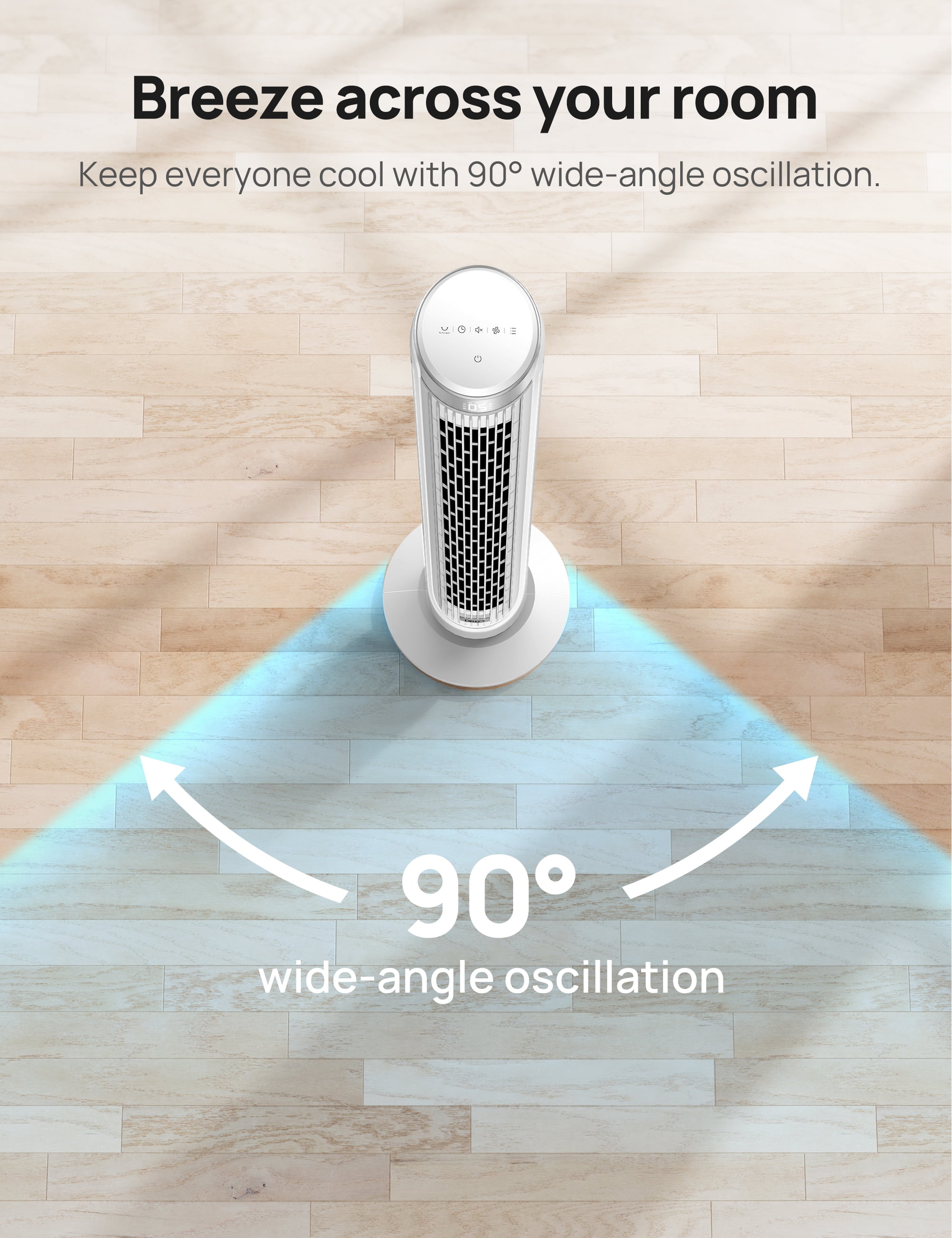 DREO Tower Fan 40 in Oscillating Bladeless Floor Fan with Remote Control (White, 40 in) top4a