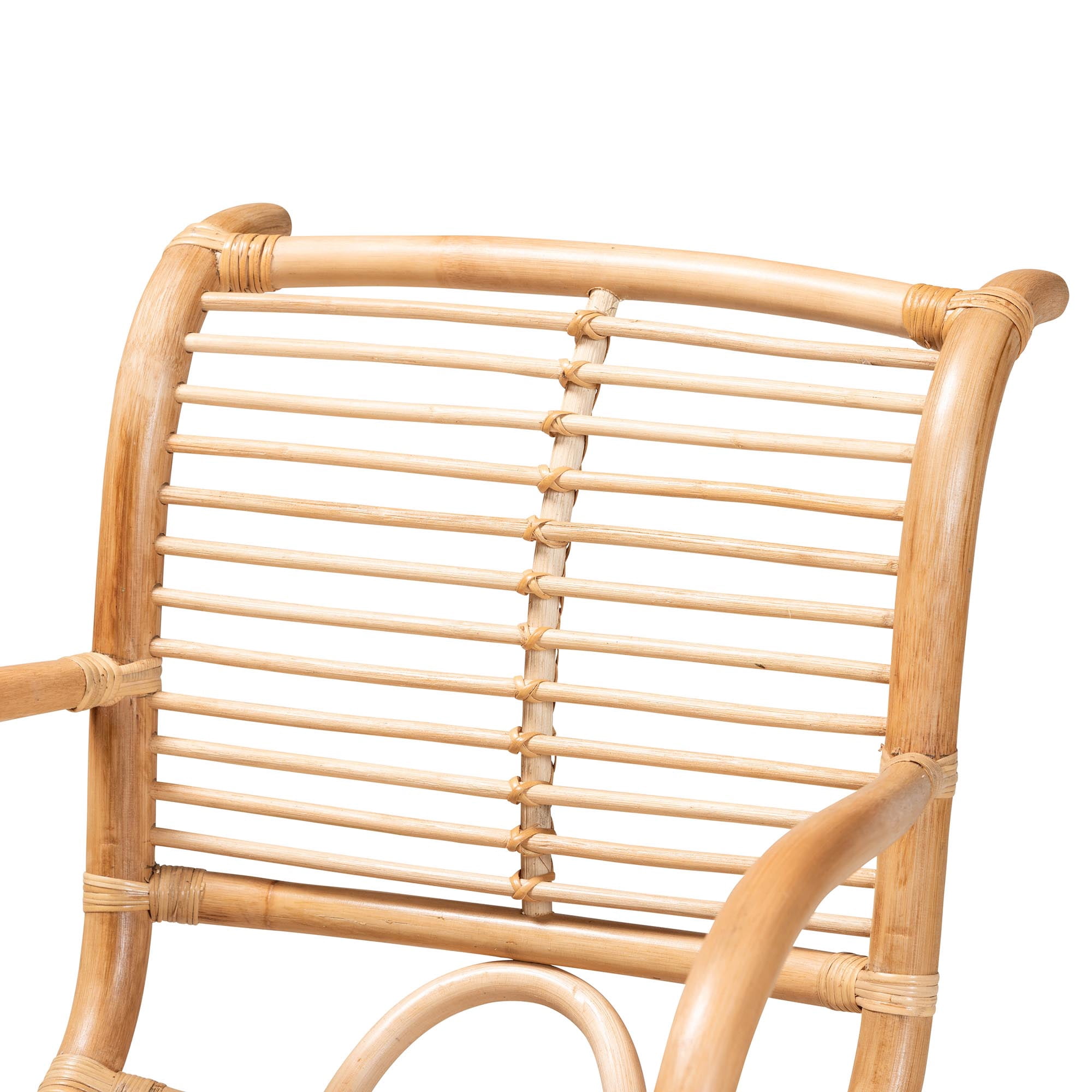bali & pari Seminyak Modern Bohemian Natural Rattan Lounge Chair (Brown, 30 in x 28 in x 32 in) e32wp
