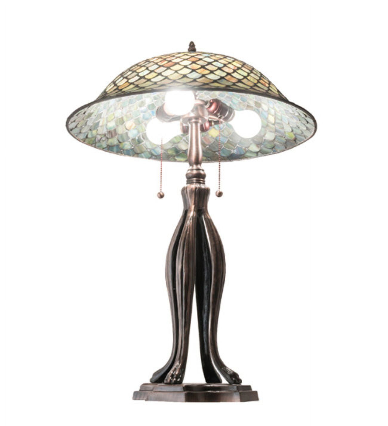 Meyda Fishscale Table Lamp Decorative Lighting (Amber, 30 in) qdt1d