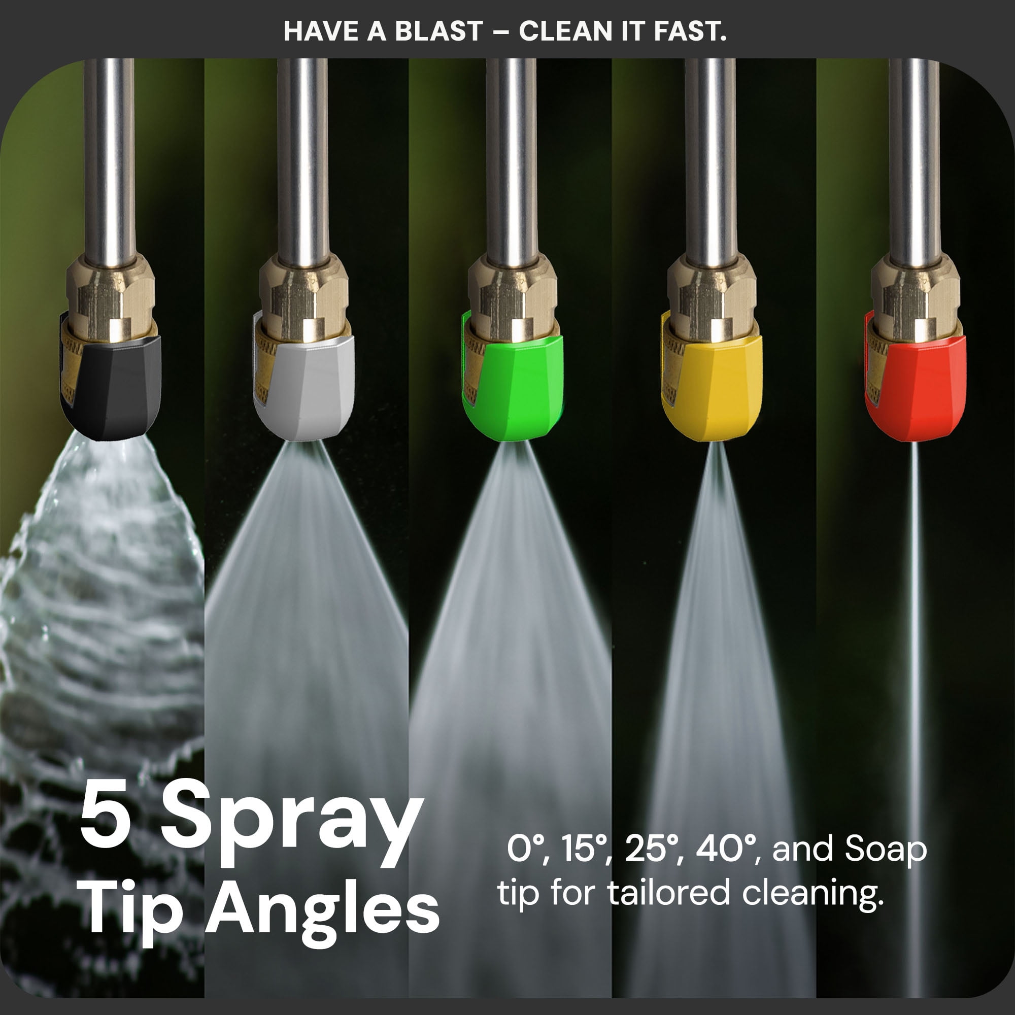 Sun Joe SPX3000-TPS Electric Pressure Washer Quick-Connect Spray Tip Set (Multicolor, 15-Piece Pack) 1j00d