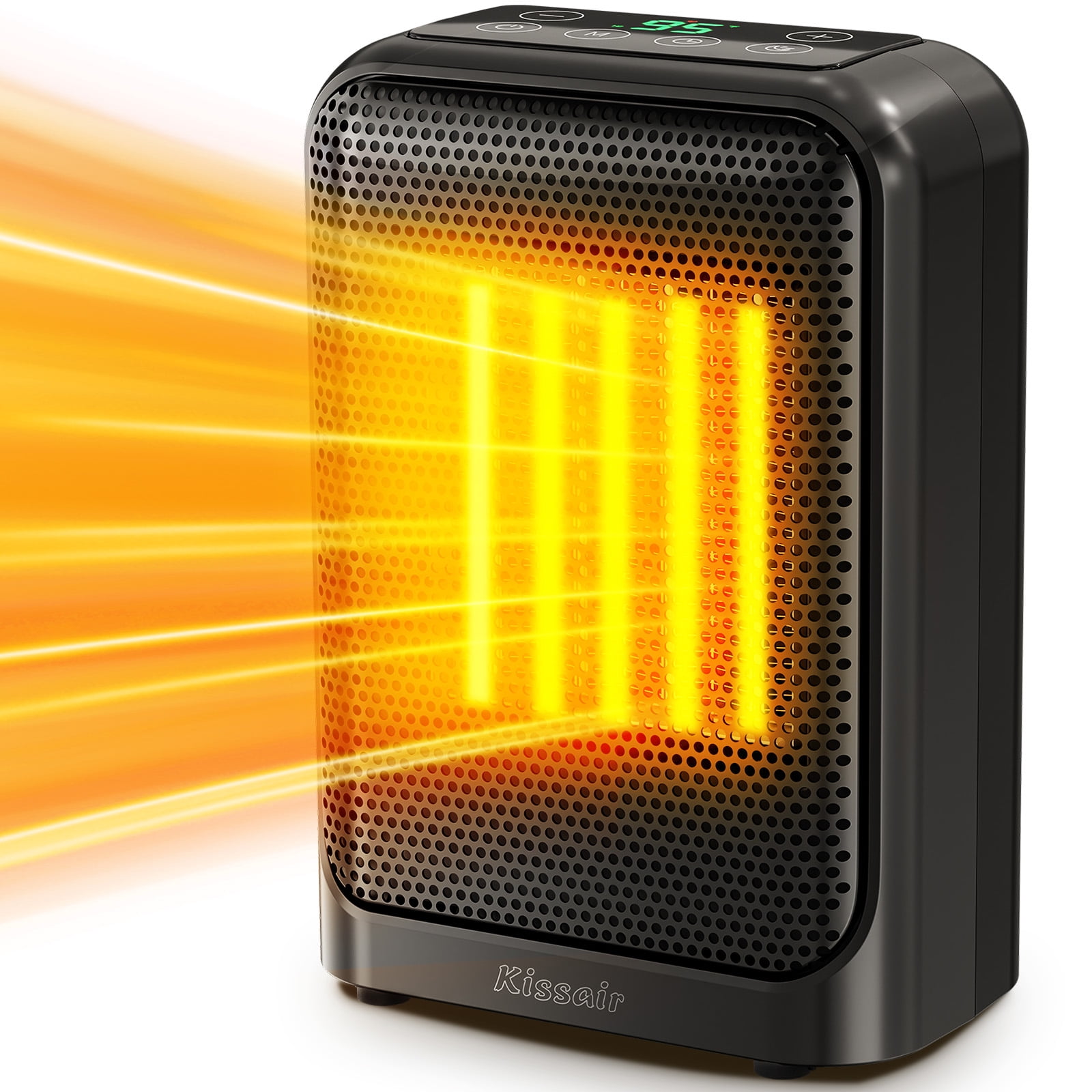 Moifoi 1500W Ceramic Space Heater, Portable Indoor Fan Heater with Adjustable Thermostat (Black, 6.18 in x 4.80 in x 8.94 in) qtkv5