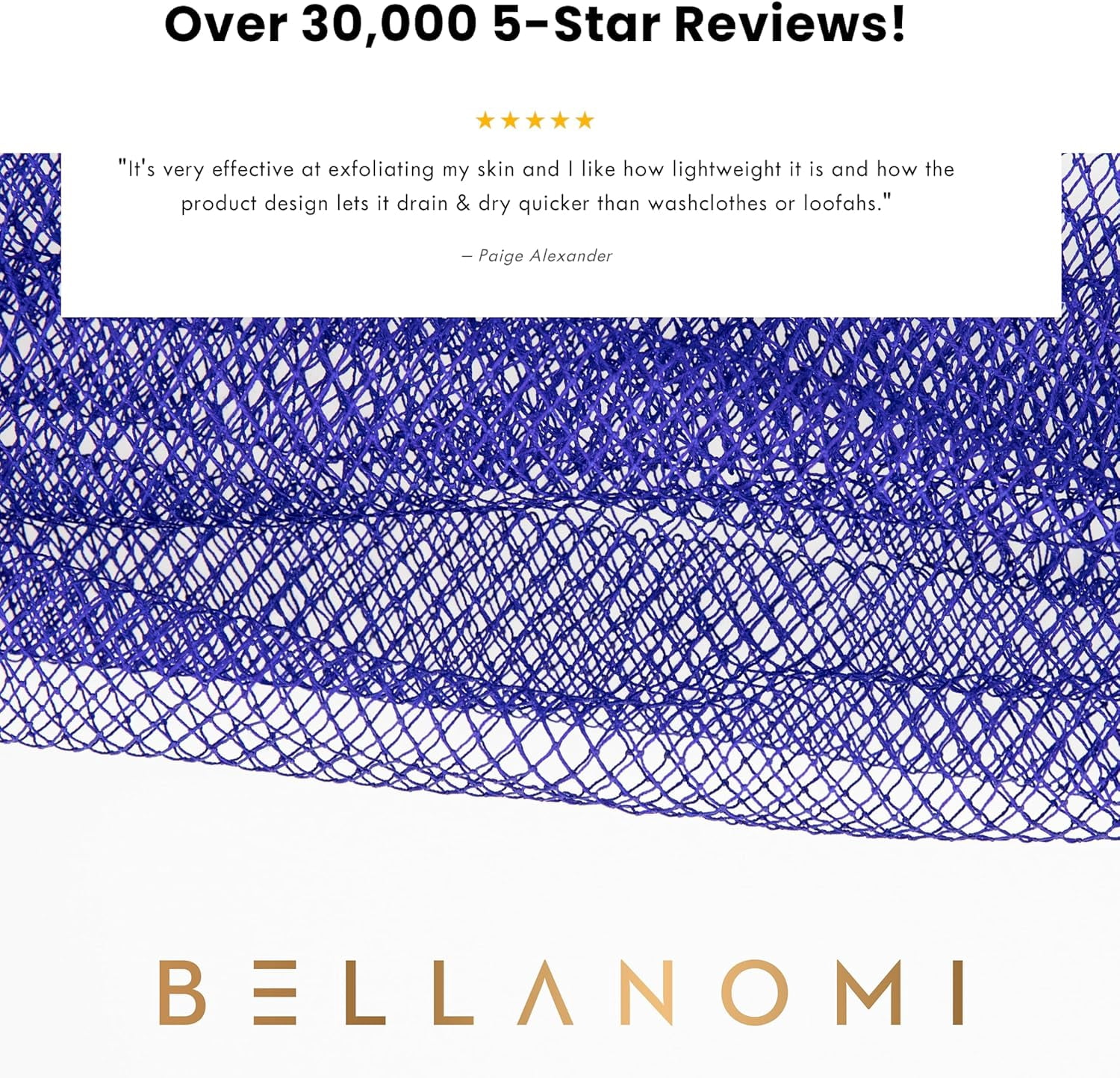 Bellanomi African Net Sponge, Authentic Sapo Exfoliating Back Scrubber for Deep Cleaning and Skin Renewal (Blue, 45 in) 7aaq9