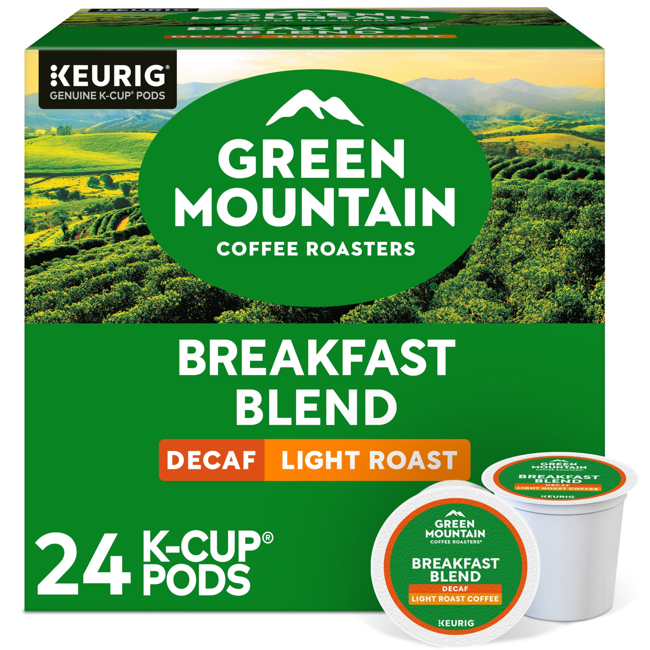 Green Mountain Coffee Roasters Decaf Breakfast Blend Light Roast Coffee Pods (24 Count) xdi2k