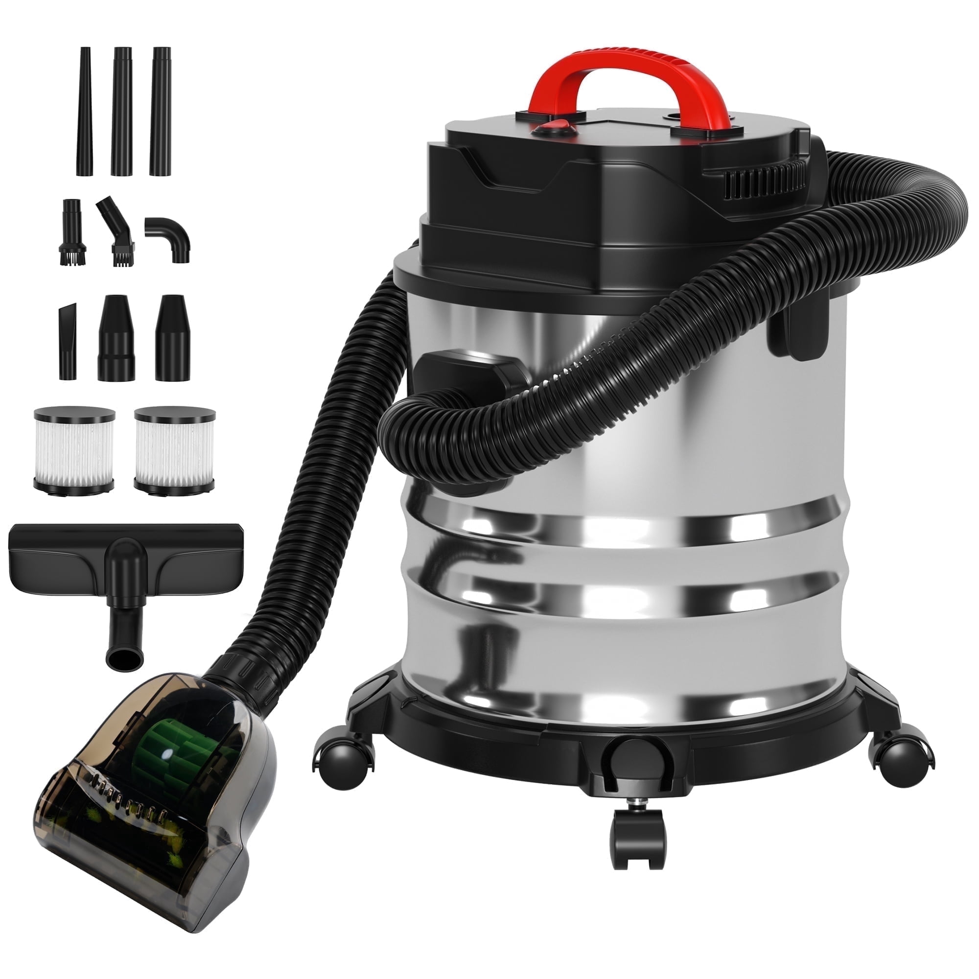Topteng Wet Dry Shop Vacuum, Heavy-Duty Stainless Steel Cleaner for Garage and Workshop (4.75 Gallon) spfq3