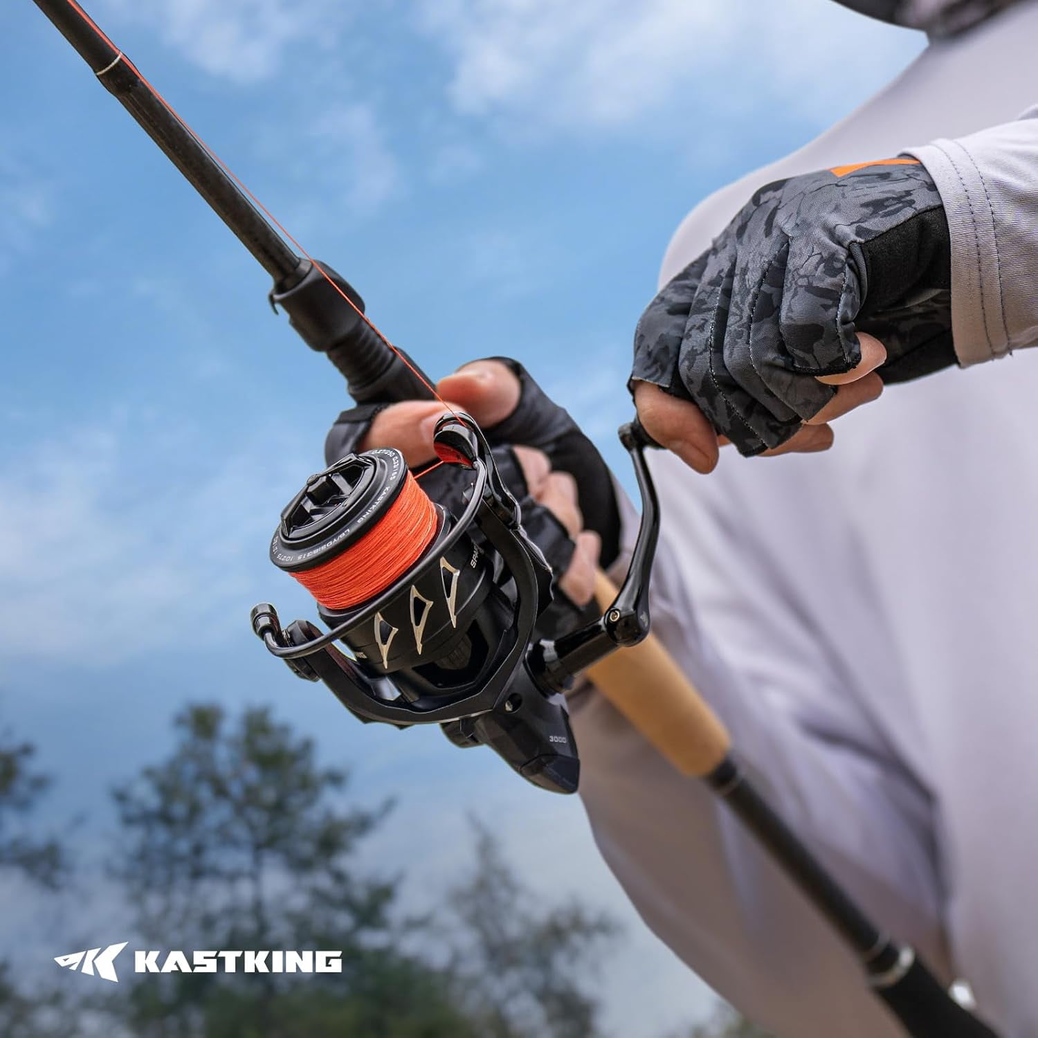 KastKing Spinning Reel, IPX5 Waterproof Fishing Gear, Smooth Retrieve, High-Torque Drag (Black, 5000 Size) r5adb